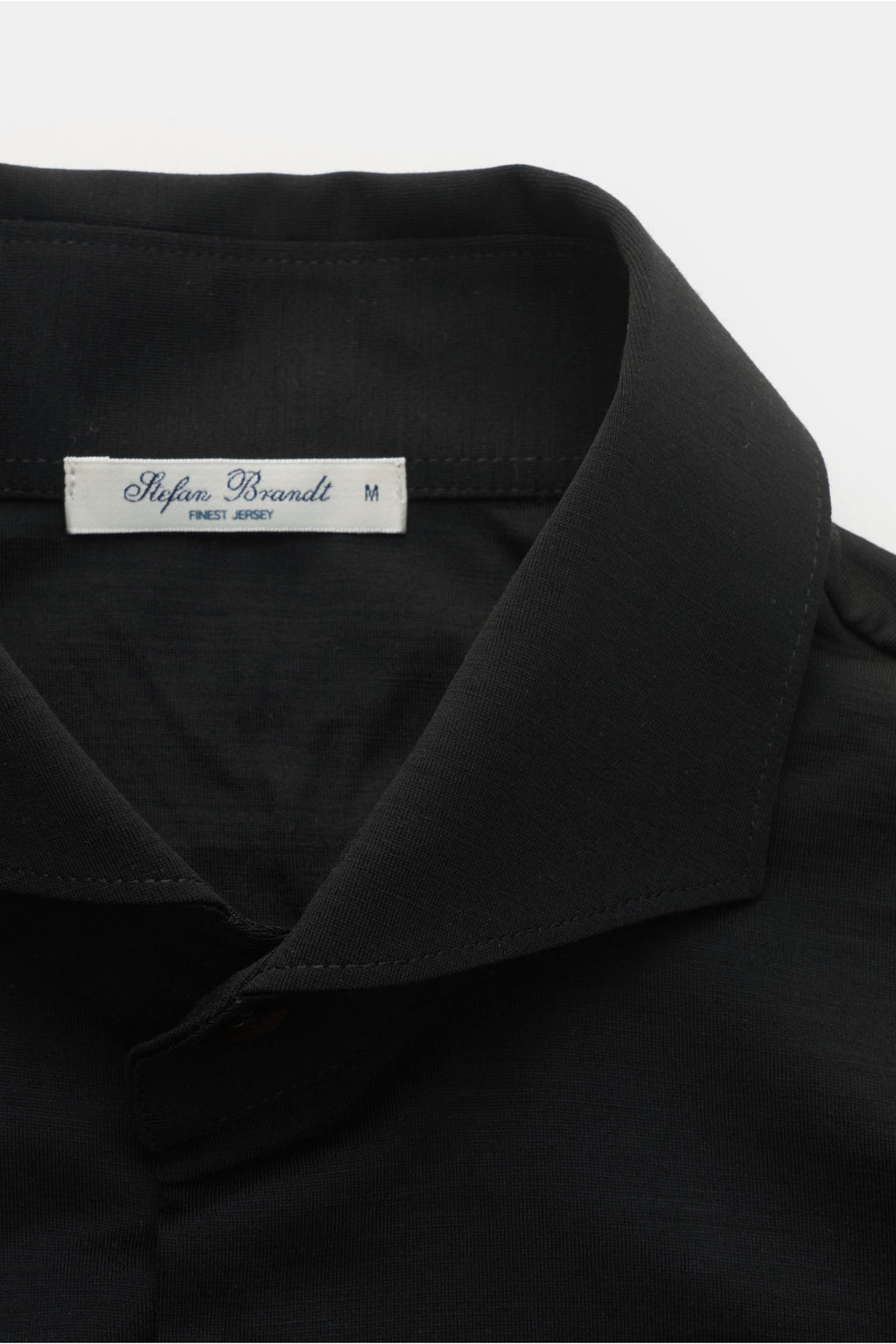 Stefan Brandt Jersey shirt 'Otis' shark collar - Black