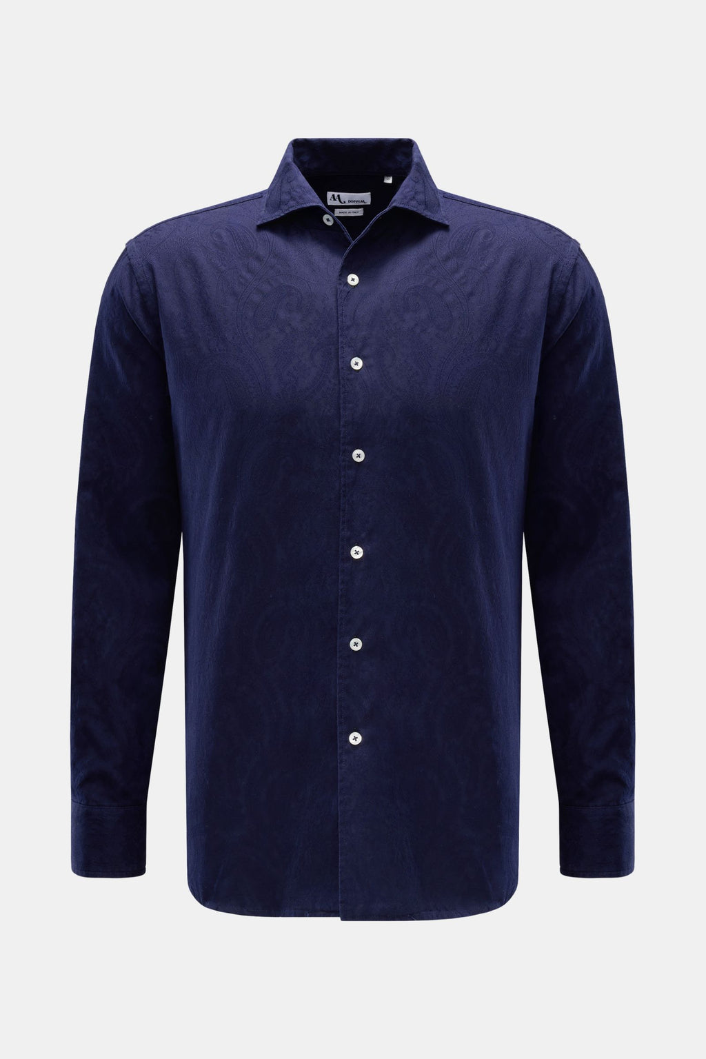 Doppiaa Jacquard shirt 'Aannacapri' shark collar - Dark blue