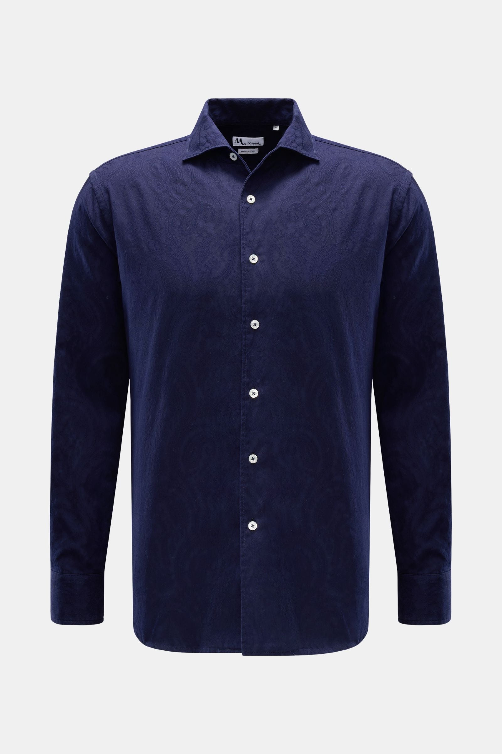 Doppiaa Jacquard shirt 'Aannacapri' shark collar - Dark blue