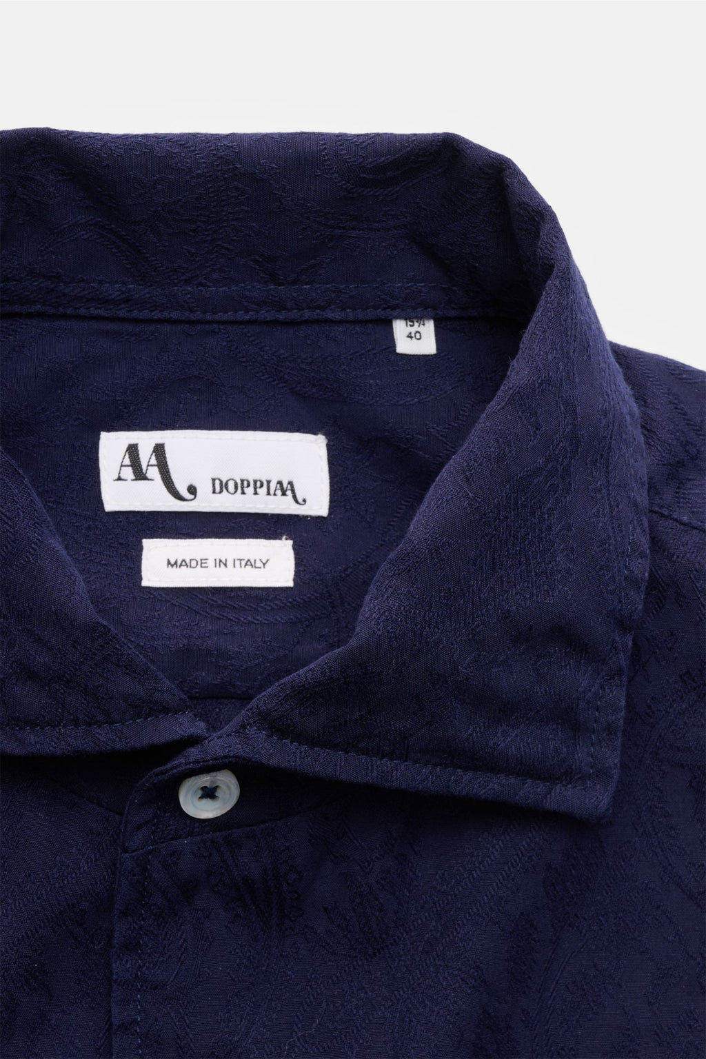 Doppiaa Jacquard shirt 'Aannacapri' shark collar - Dark blue