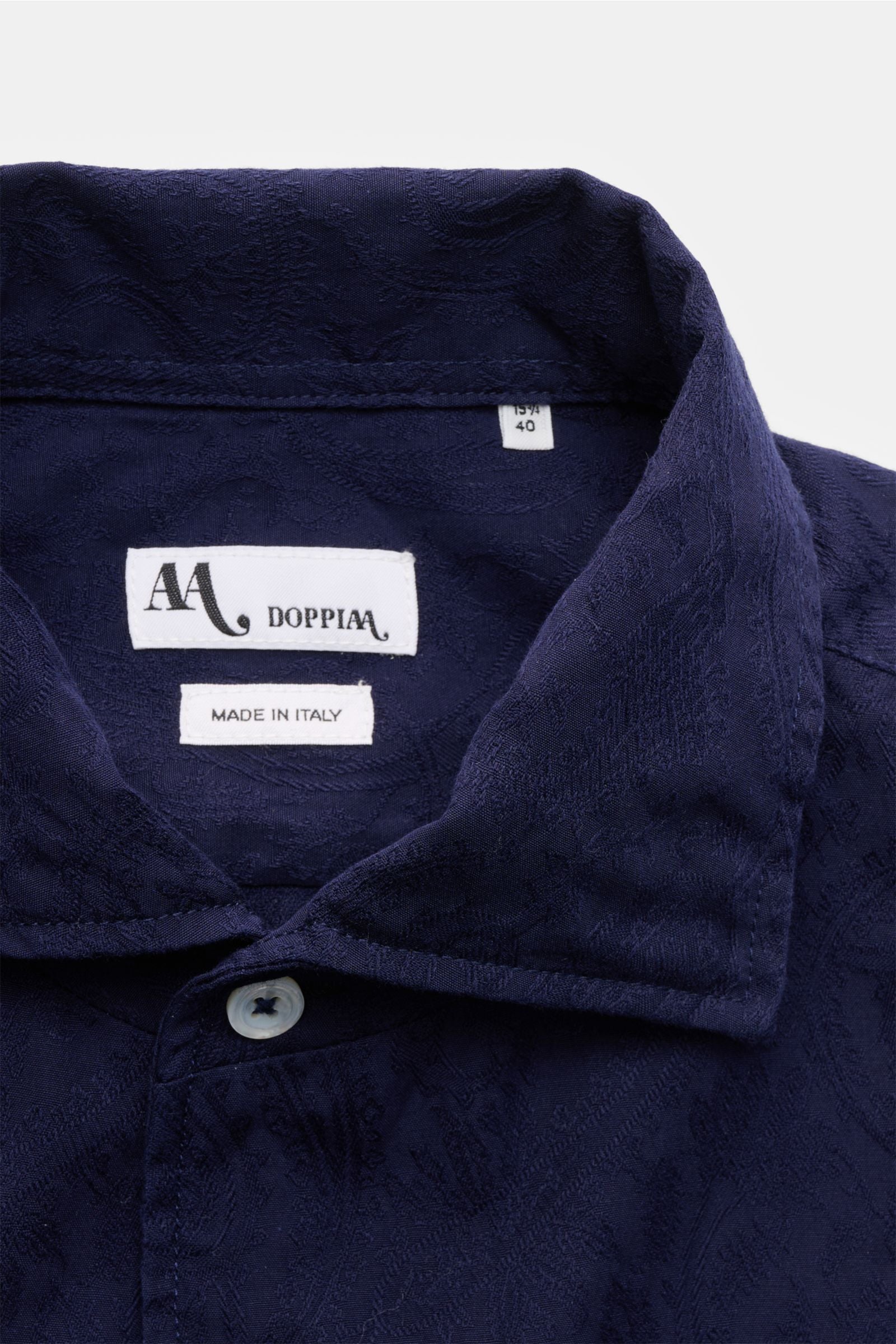 Doppiaa Jacquard shirt 'Aannacapri' shark collar - Dark blue