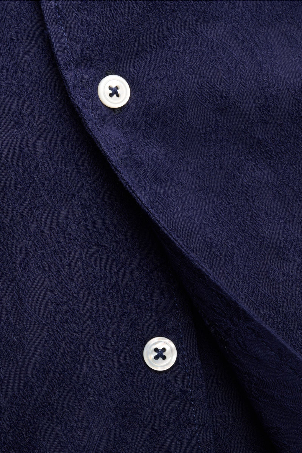 Doppiaa Jacquard shirt 'Aannacapri' shark collar - Dark blue