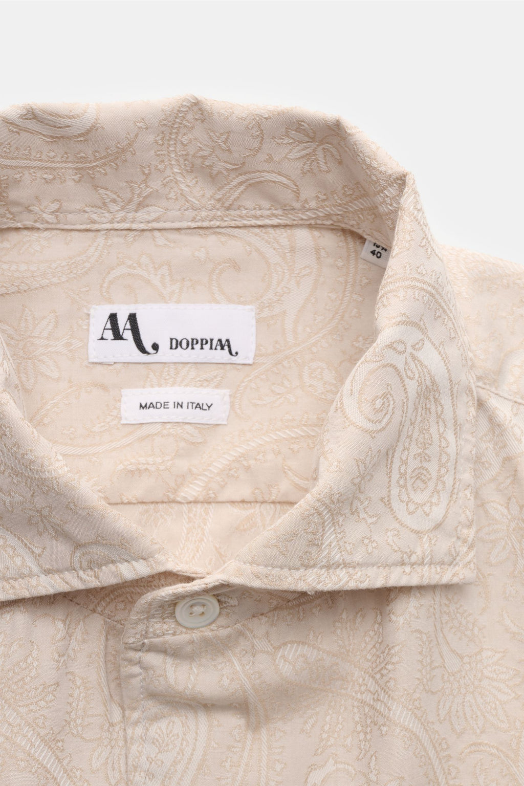 Doppiaa Jacquard shirt 'Aannacapri' shark collar - Beige