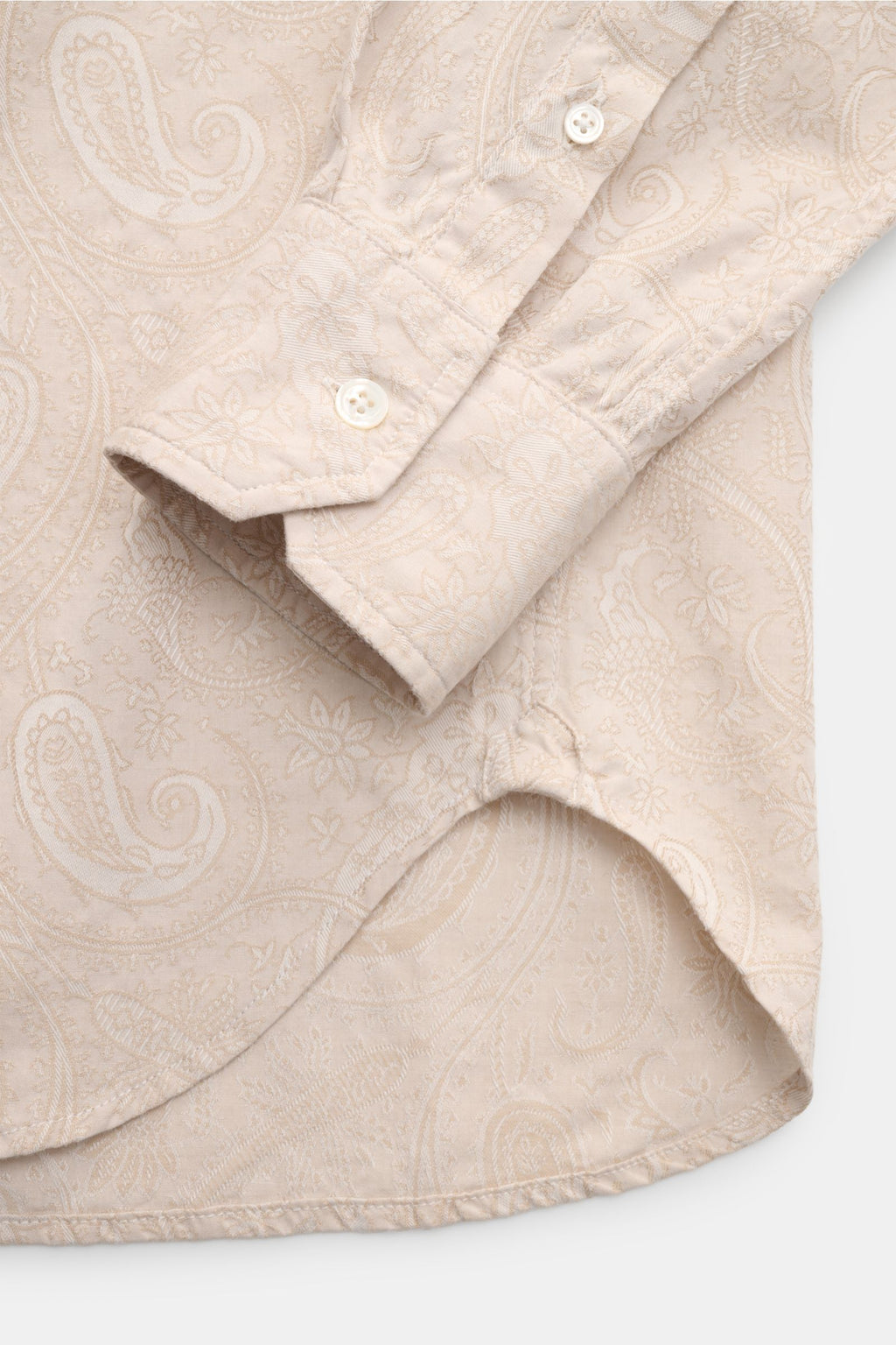 Doppiaa Jacquard shirt 'Aannacapri' shark collar - Beige