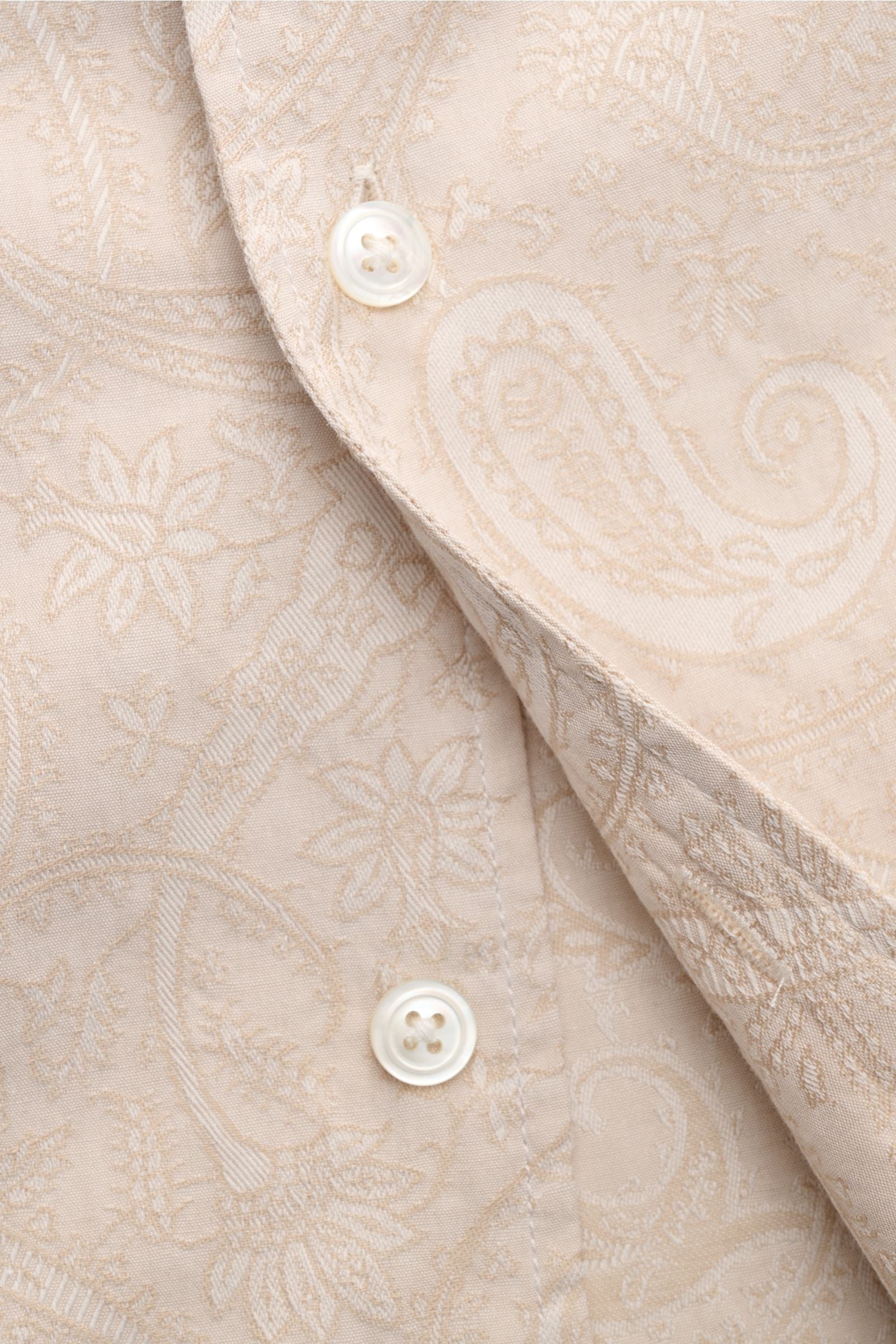 Doppiaa Jacquard shirt 'Aannacapri' shark collar - Beige