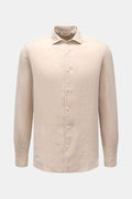 MC2 Saint Barth Linen shirt 'Pamplona' shark collar - sand
