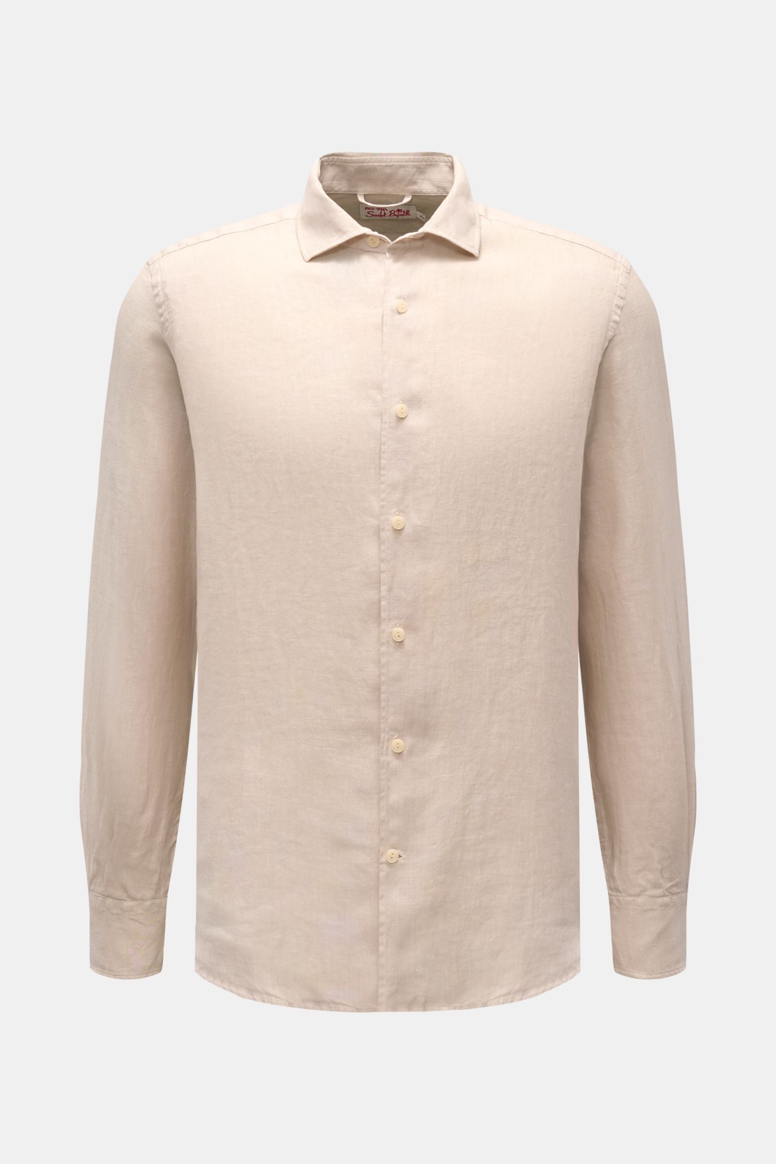 MC2 Saint Barth Linen shirt 'Pamplona' shark collar - sand