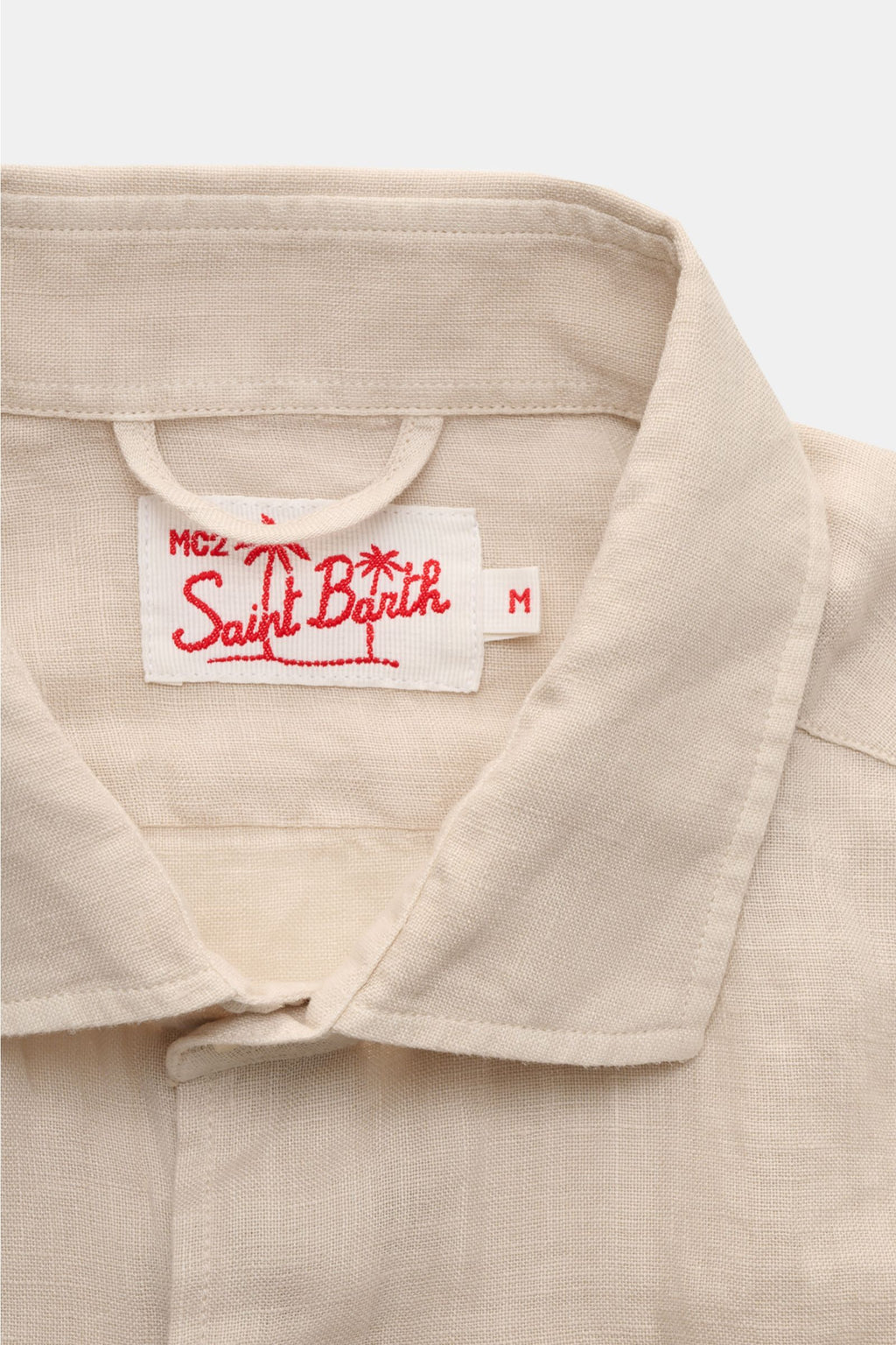 MC2 Saint Barth Linen shirt 'Pamplona' shark collar - sand