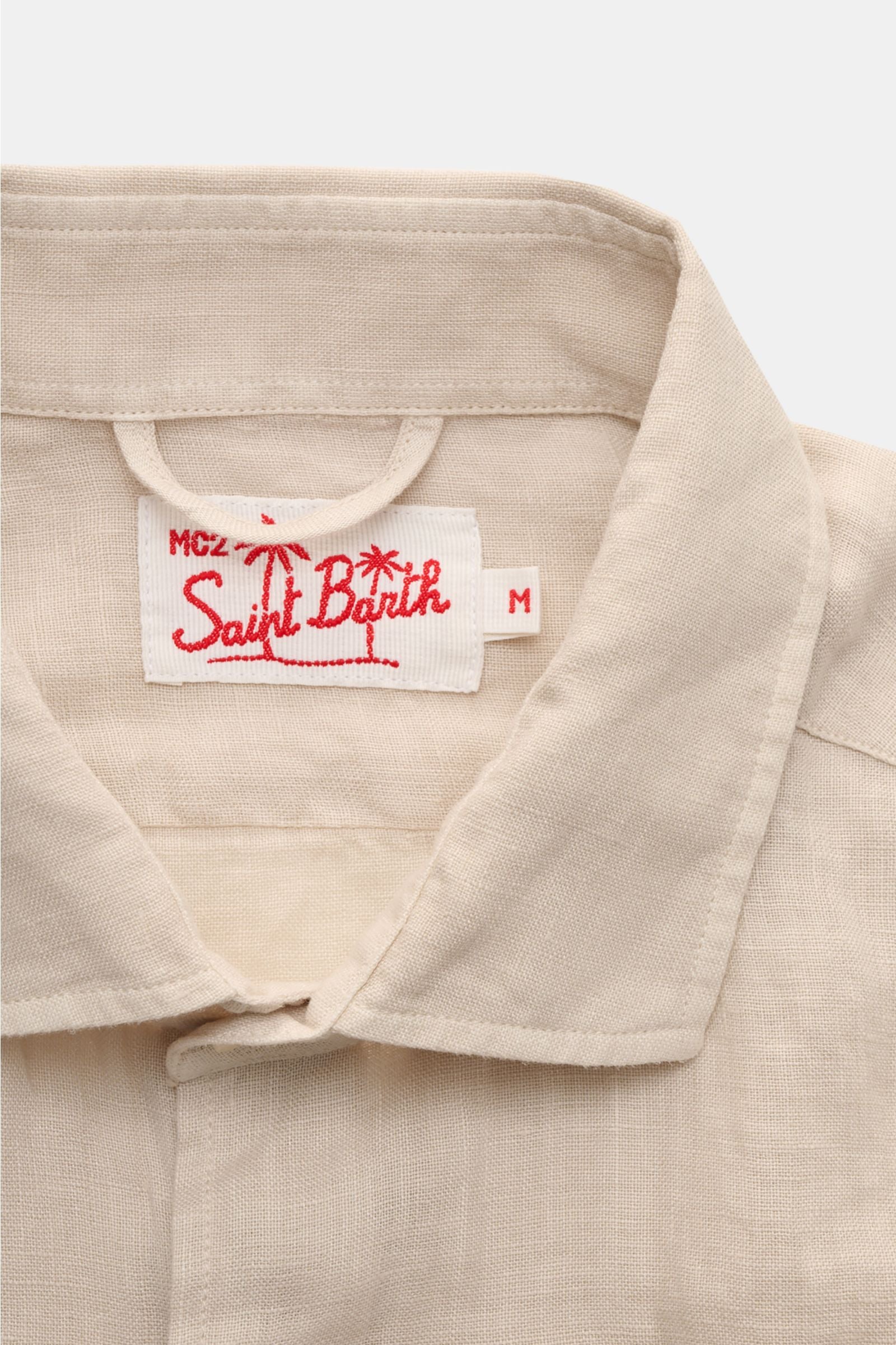 MC2 Saint Barth Linen shirt 'Pamplona' shark collar - sand