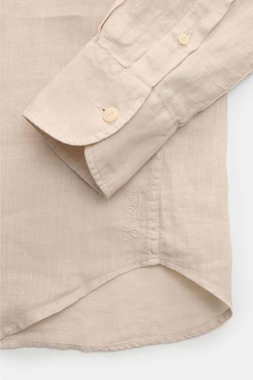 MC2 Saint Barth Linen shirt 'Pamplona' shark collar - sand