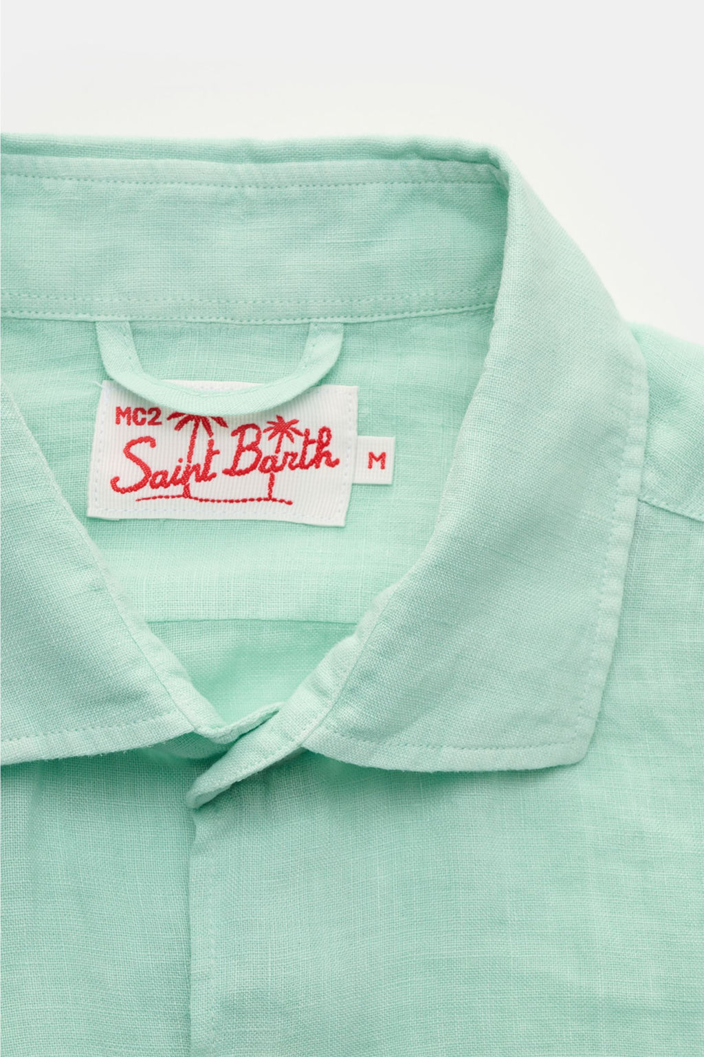 MC2 Saint Barth Casual linen shirt Kent collar - mint green
