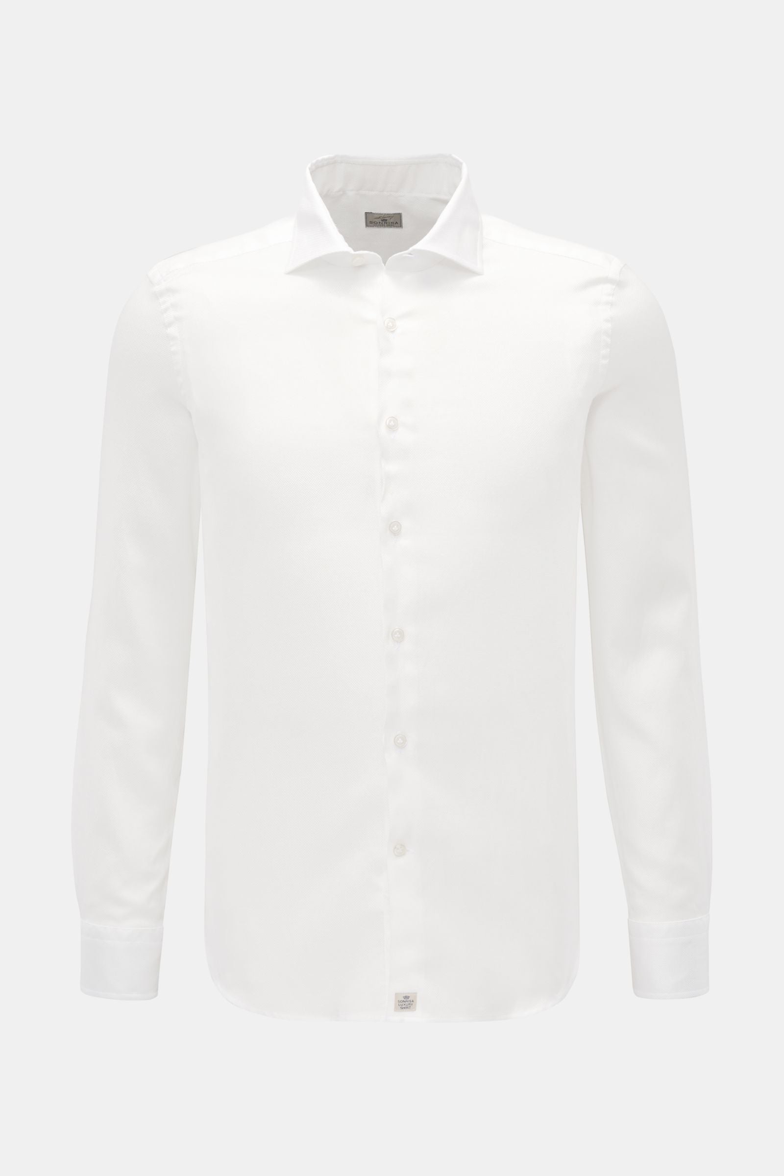 Sonrisa Piqué shirt shark collar - white