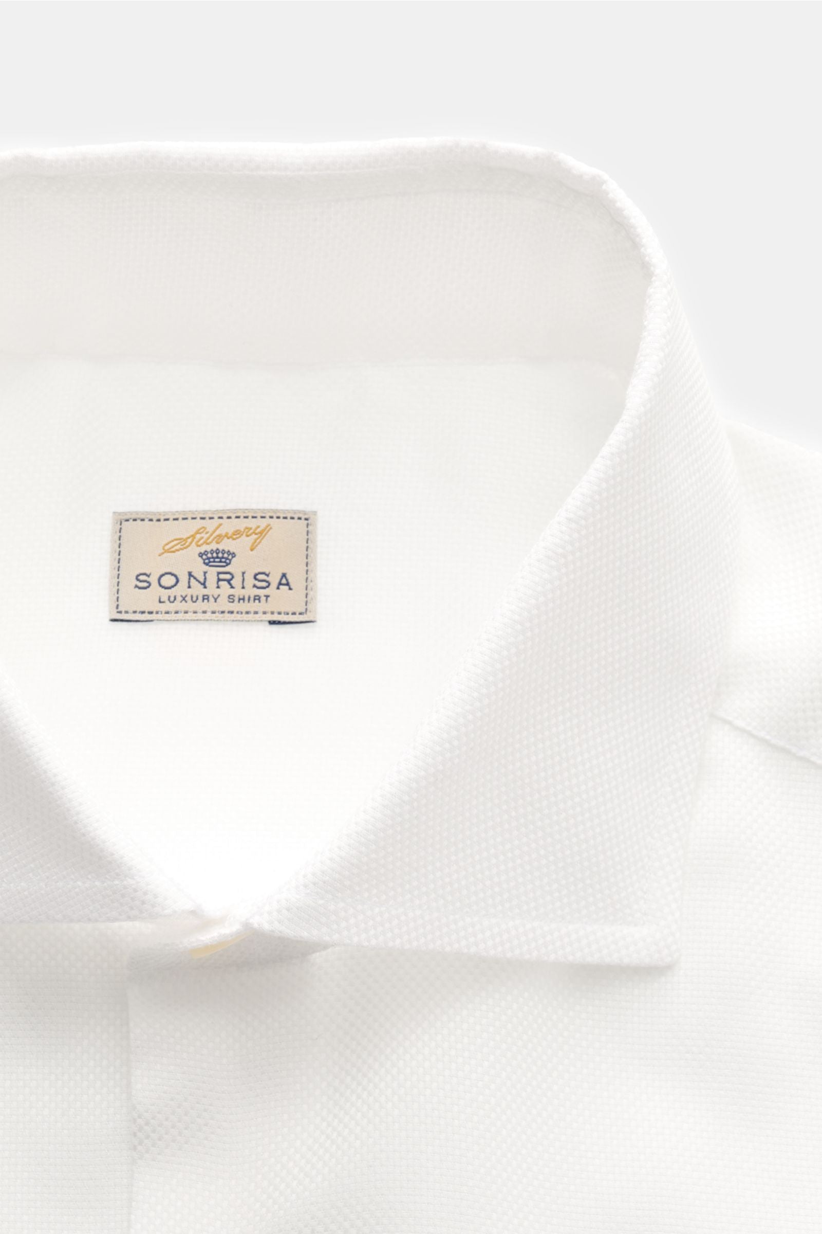 Sonrisa Piqué shirt shark collar - white