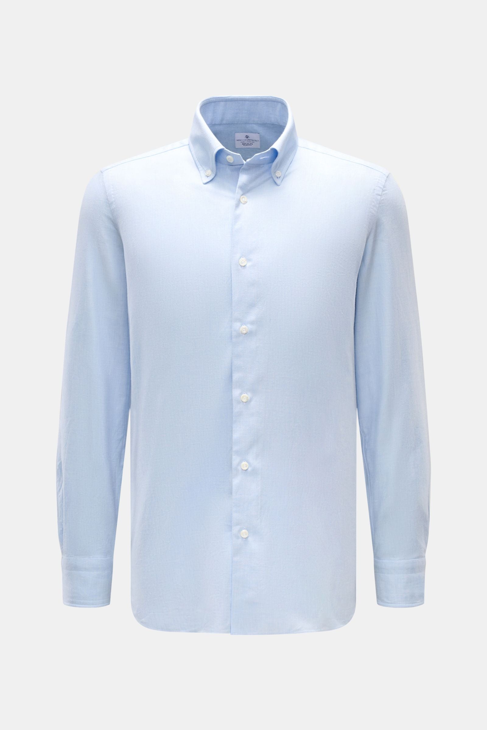 Giampaolo Flannel shirt button-down collar - Light blue