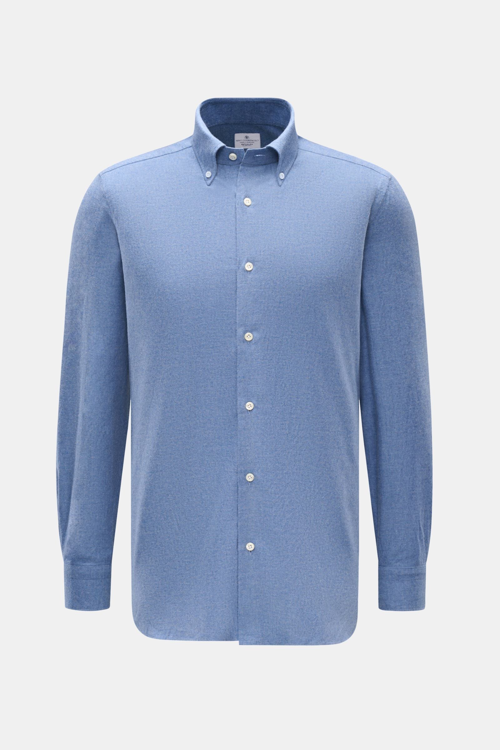 Giampaolo Flannel shirt button-down collar - Blue