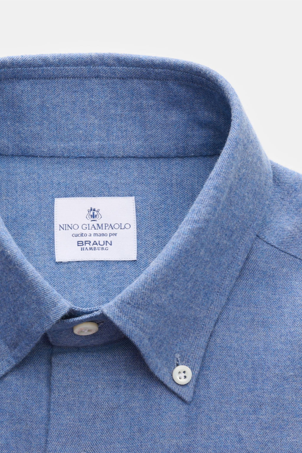 Giampaolo Flannel shirt button-down collar - Blue