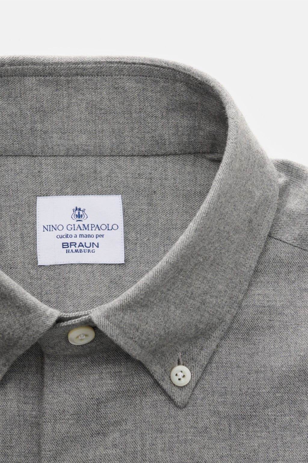 Giampaolo Flannel shirt button-down collar - Grey