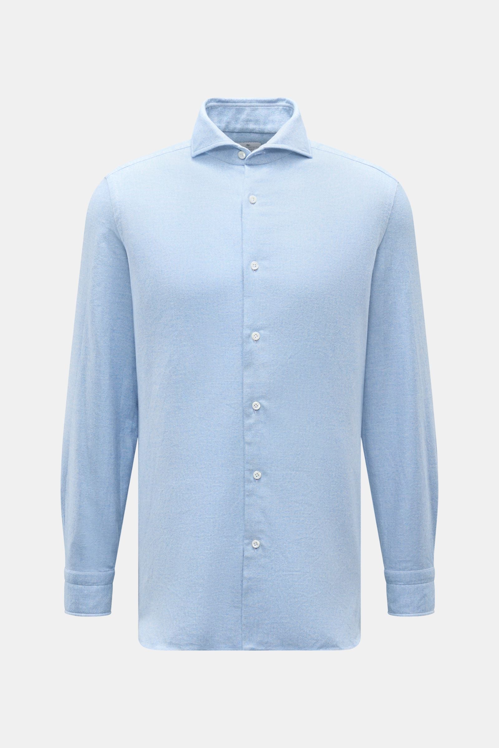 Giampaolo Flannel shirt shark collar light - Light blue