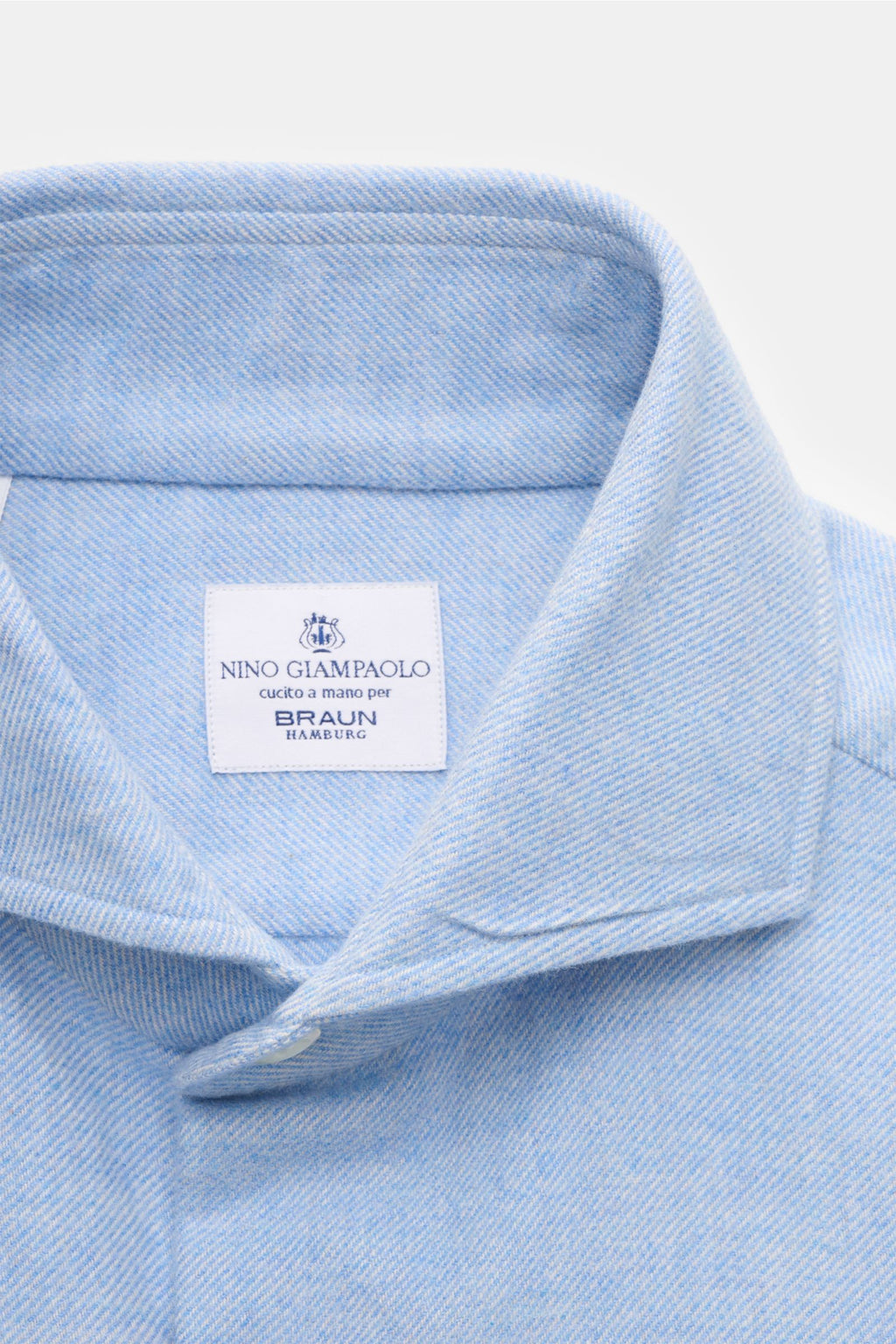 Giampaolo Flannel shirt shark collar light - Light blue
