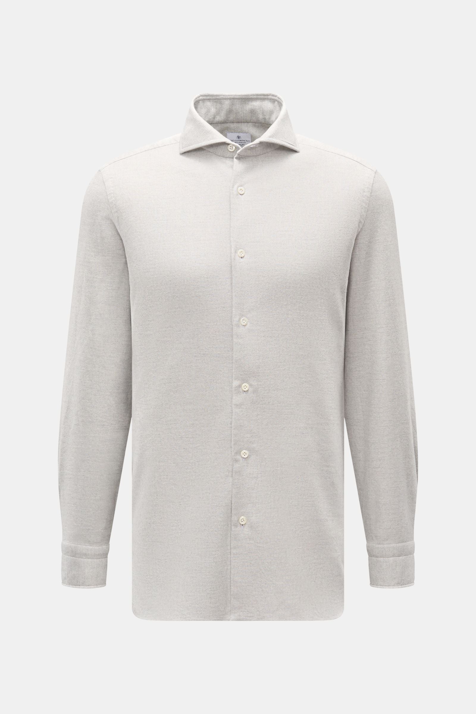 Giampaolo Flannel shirt shark collar light - Light grey
