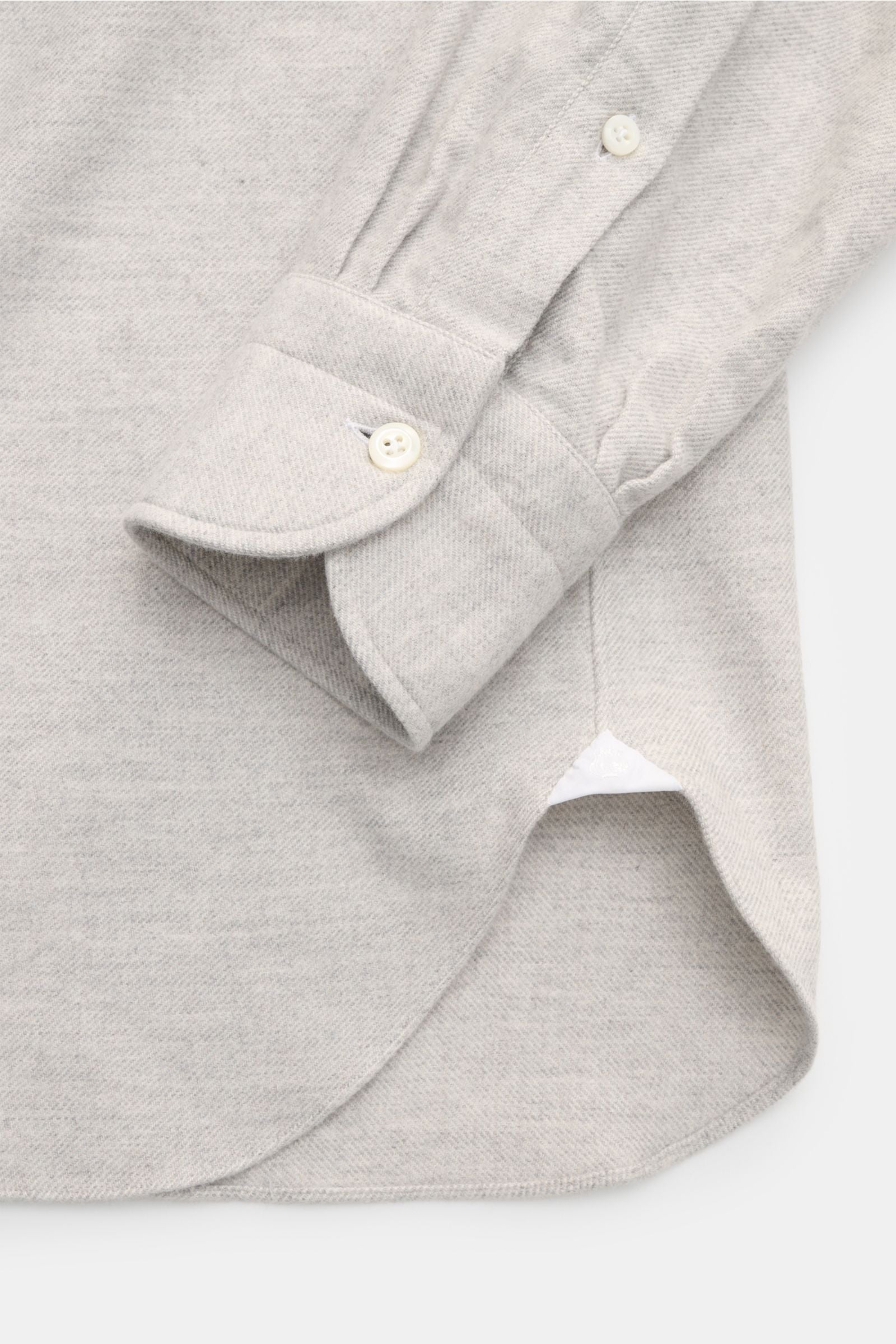 Giampaolo Flannel shirt shark collar light - Light grey