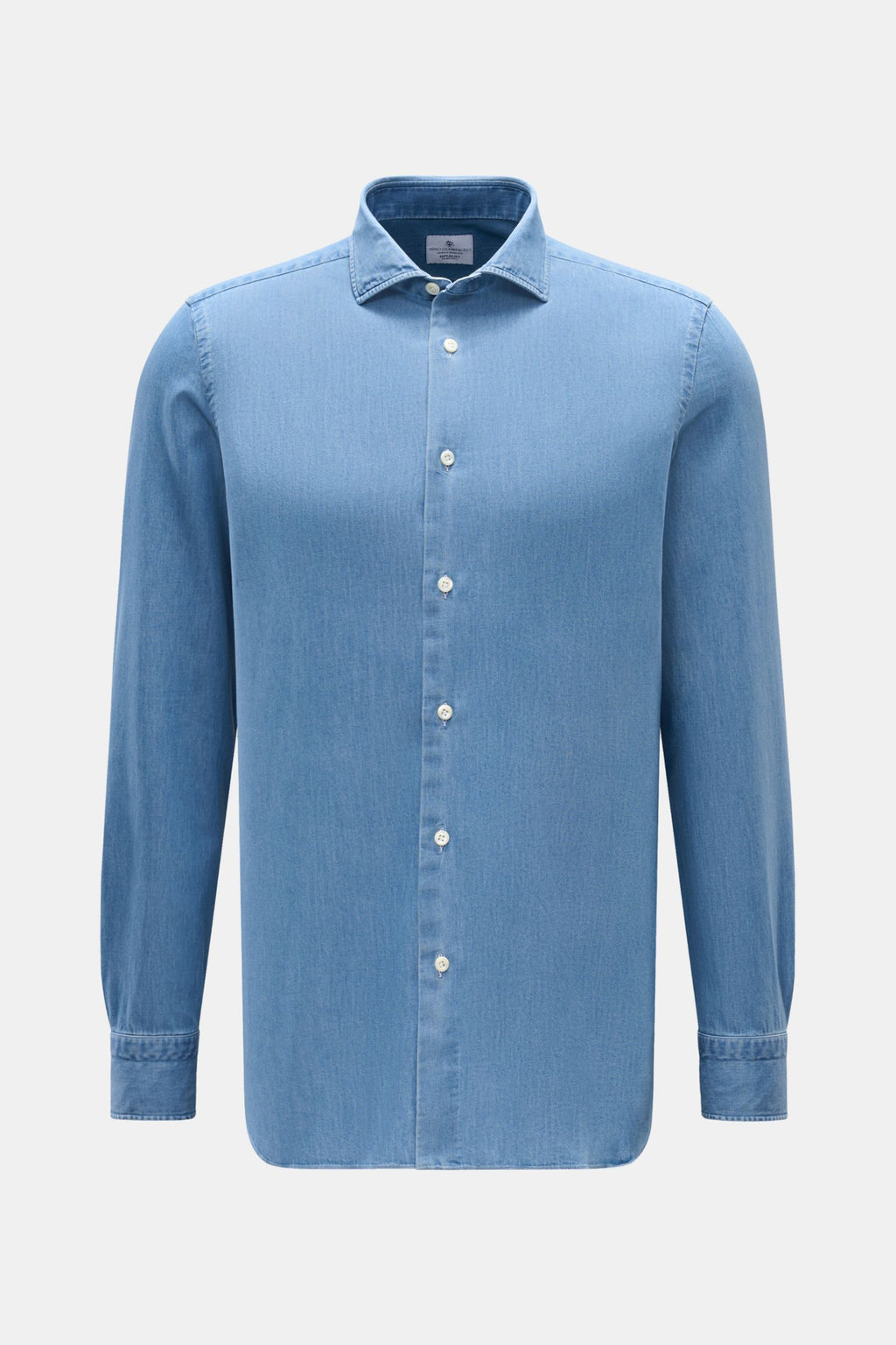 Giampaolo Chambray shirt shark collar smoky - smoky blue