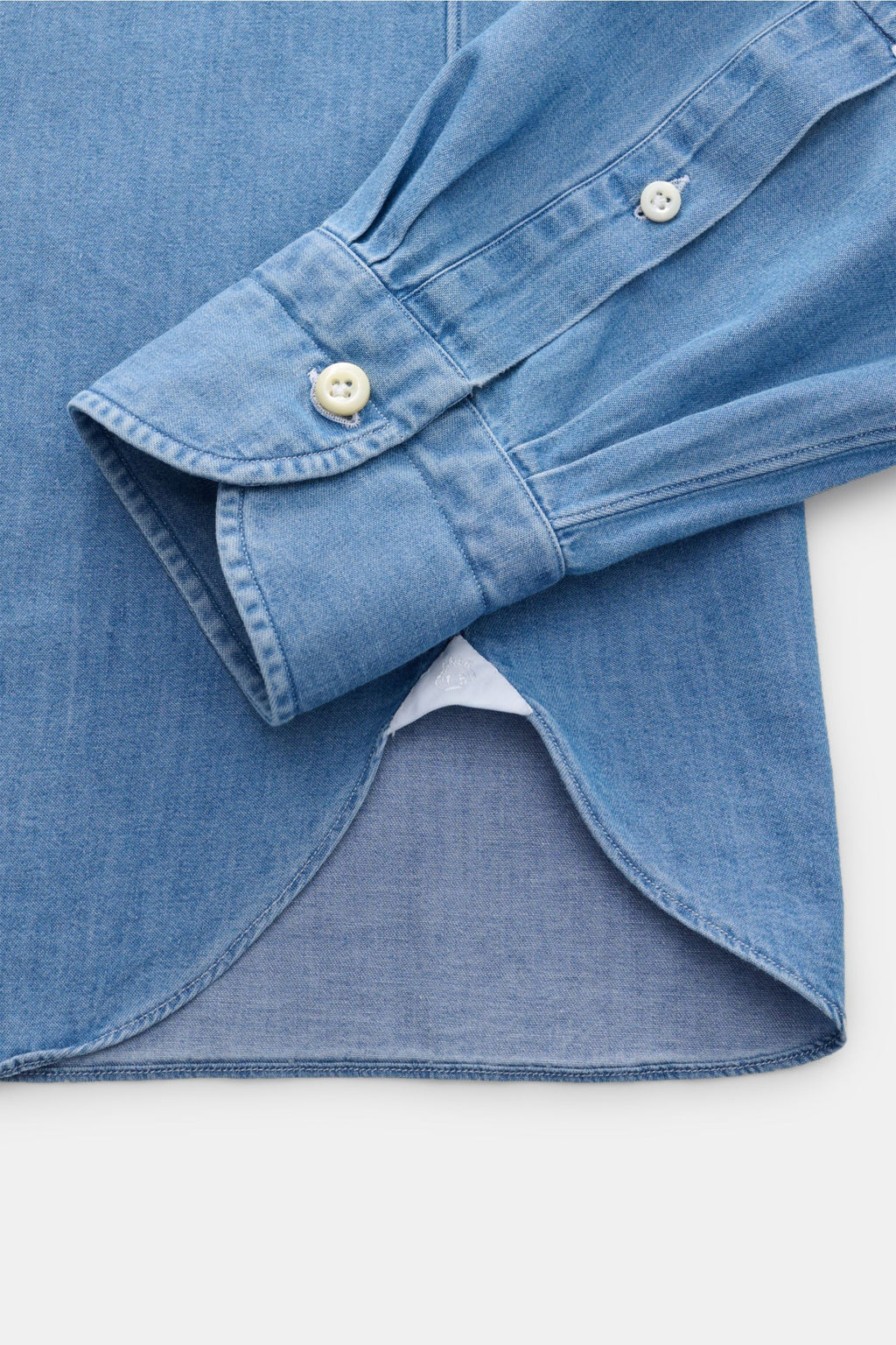 Giampaolo Chambray shirt shark collar smoky - smoky blue