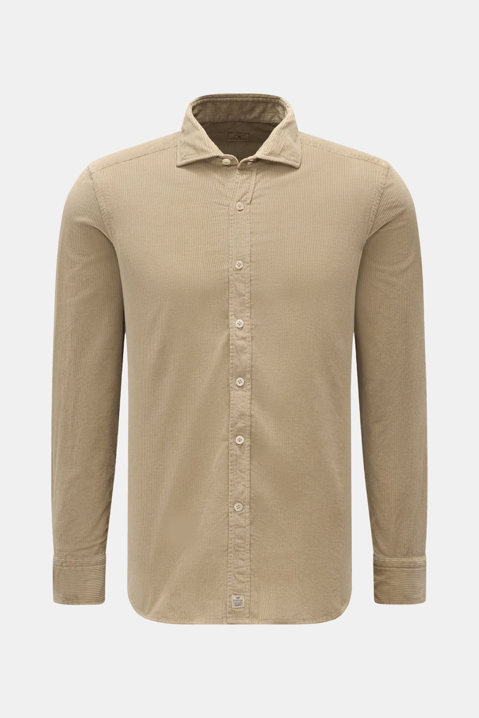 Sonrisa Corduroy shirt shark collar - Taupe