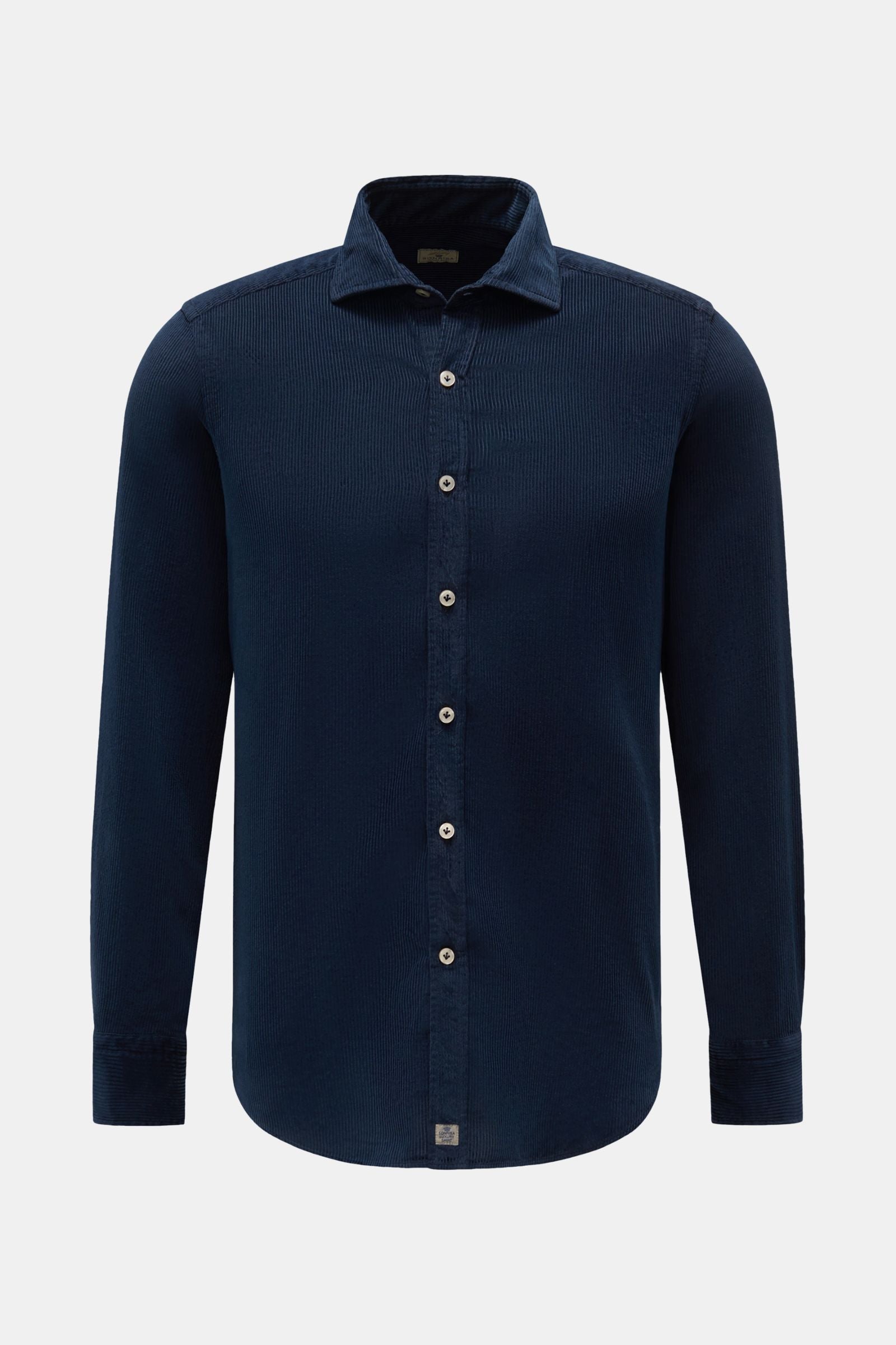 Sonrisa Corduroy shirt shark collar - Navy