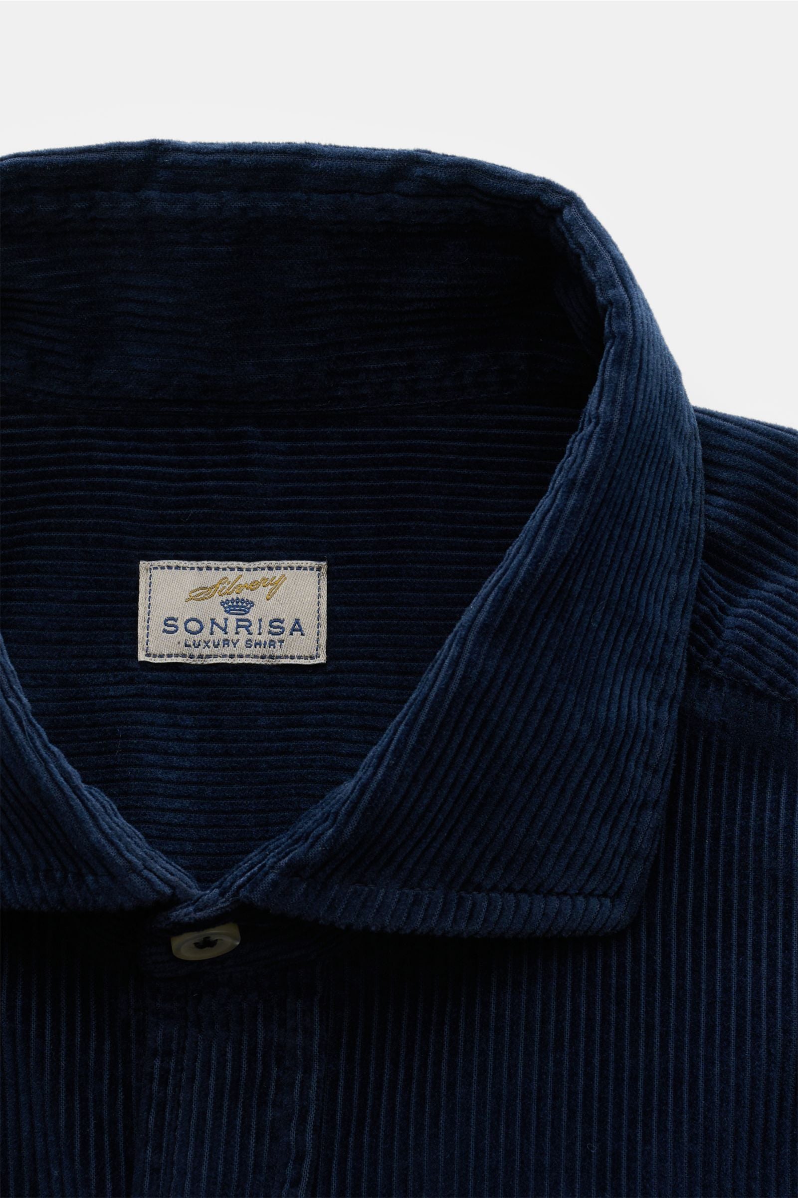 Sonrisa Corduroy shirt shark collar - Navy
