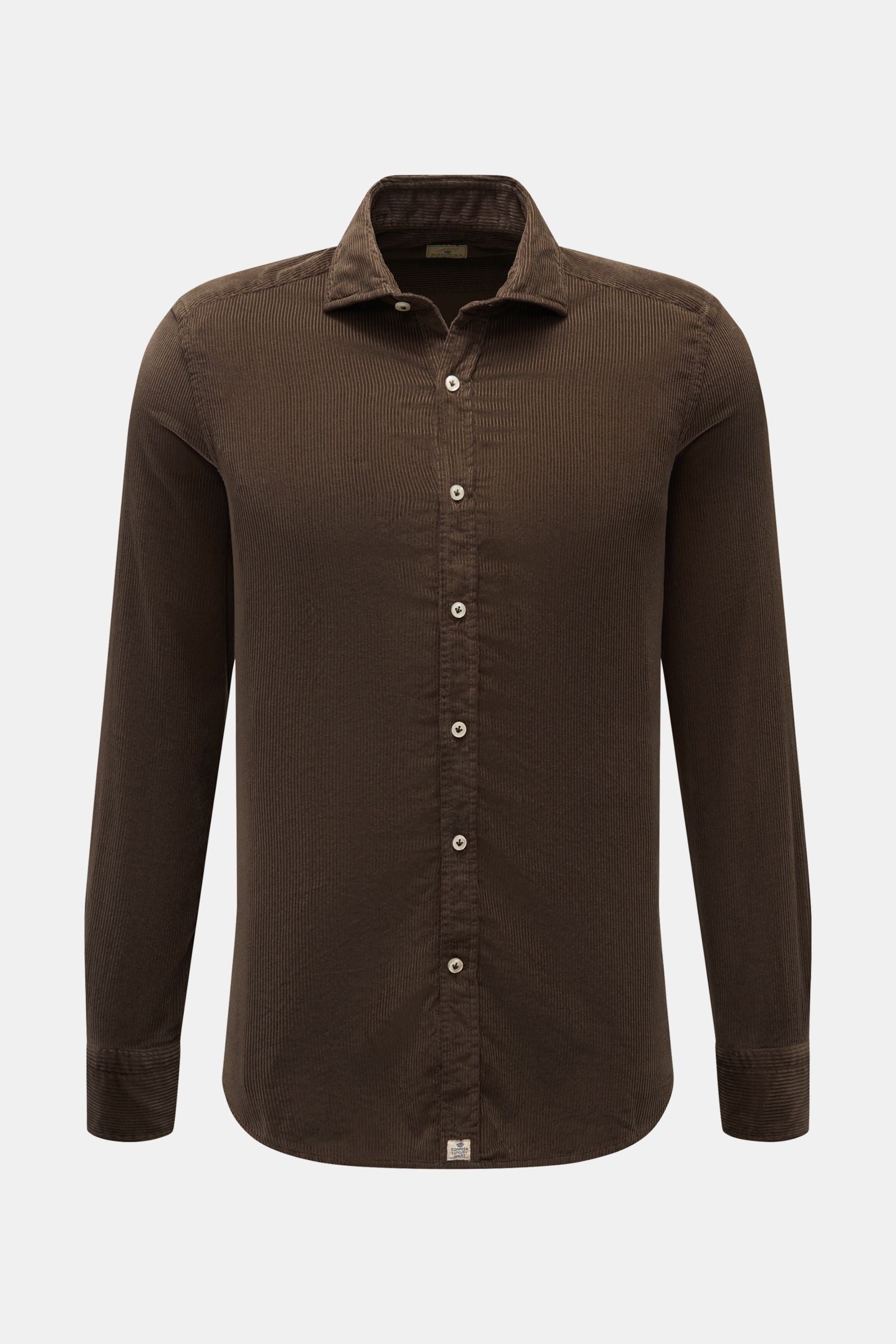 Sonrisa Corduroy shirt shark collar - Khaki