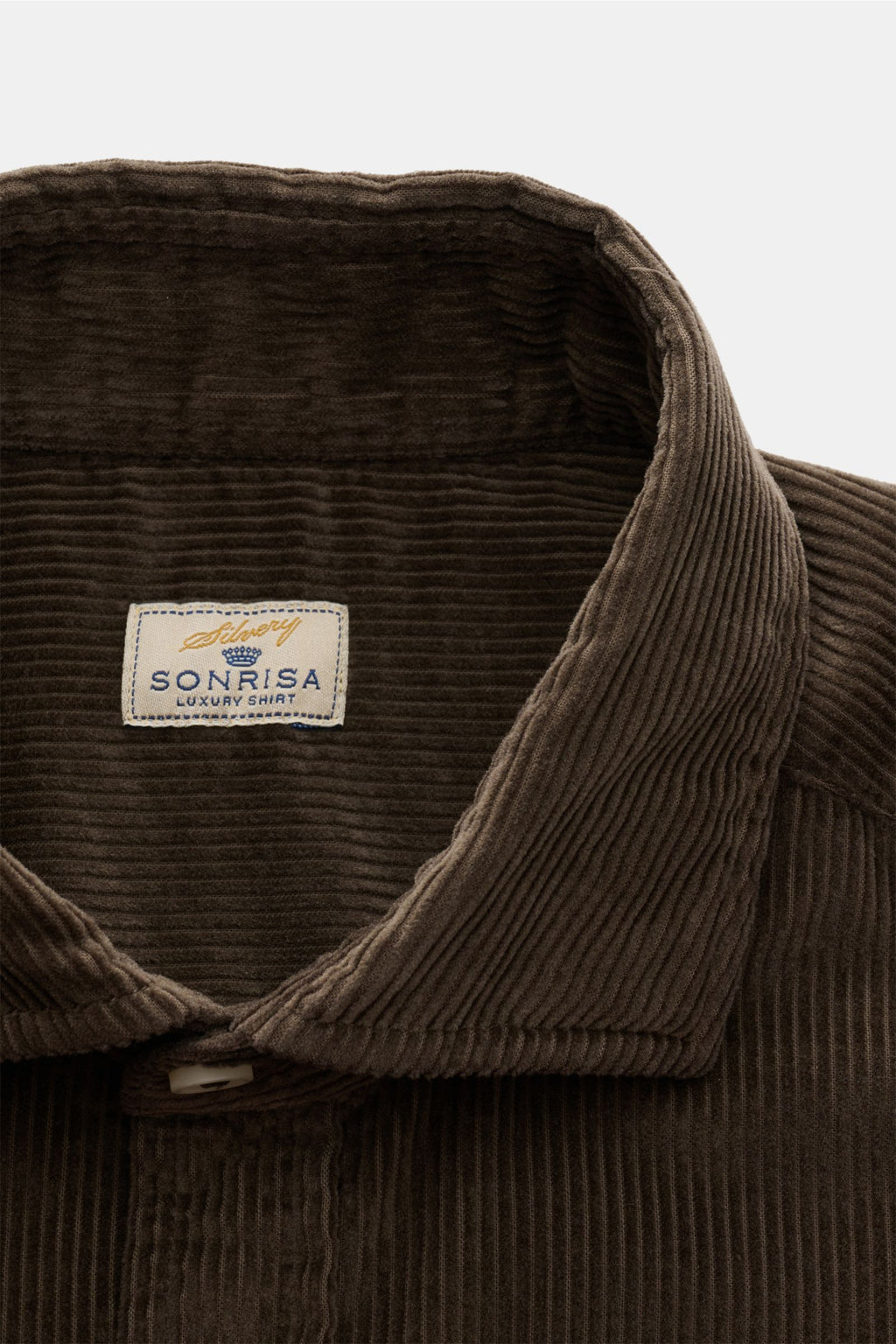 Sonrisa Corduroy shirt shark collar - Khaki