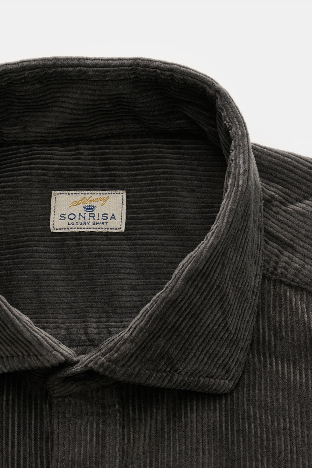Sonrisa Corduroy shirt shark collar - Dark grey