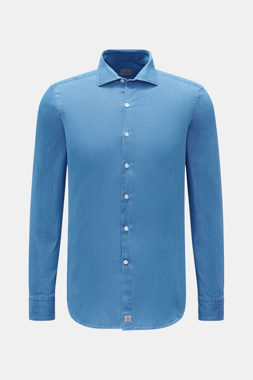 Sonrisa Chambray shirt shark collar - Smoky blue