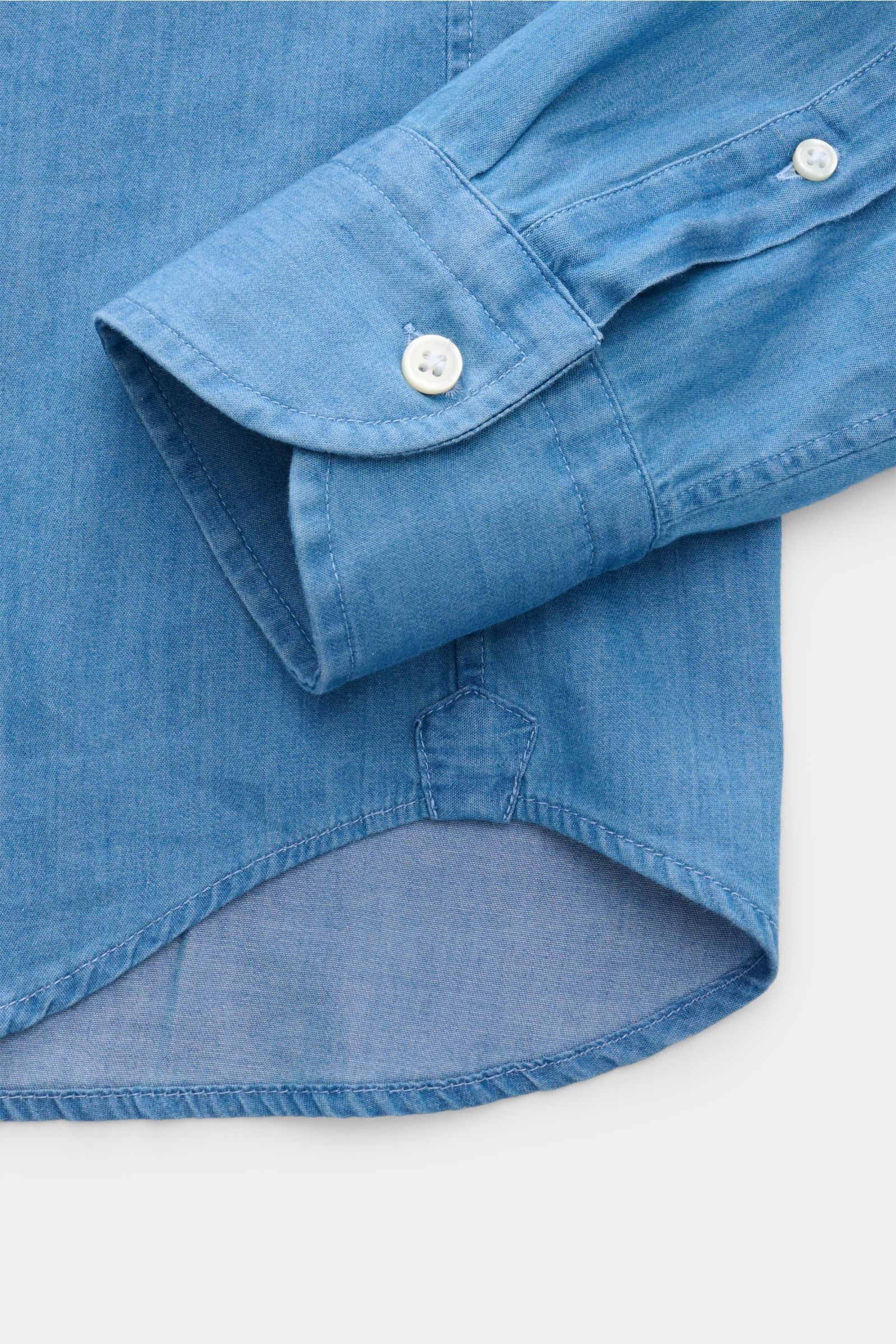 Sonrisa Chambray shirt shark collar - Smoky blue