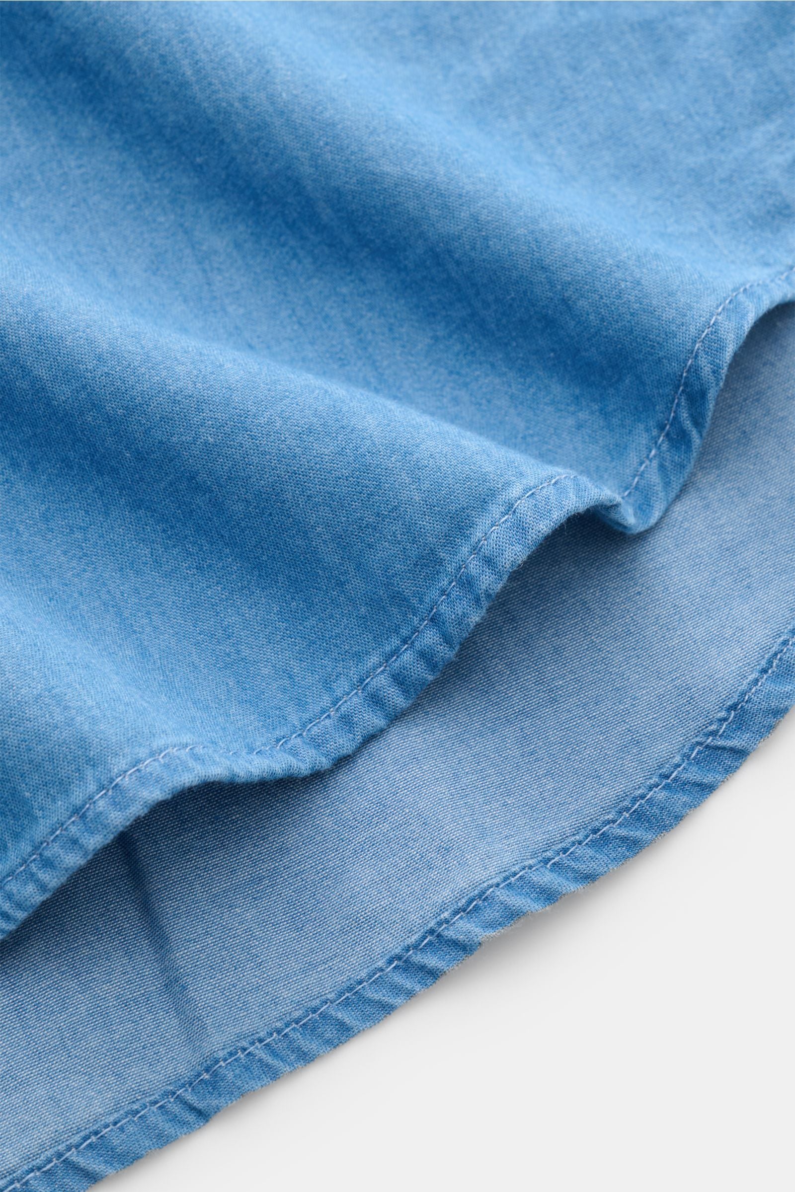 Sonrisa Chambray shirt shark collar - Smoky blue