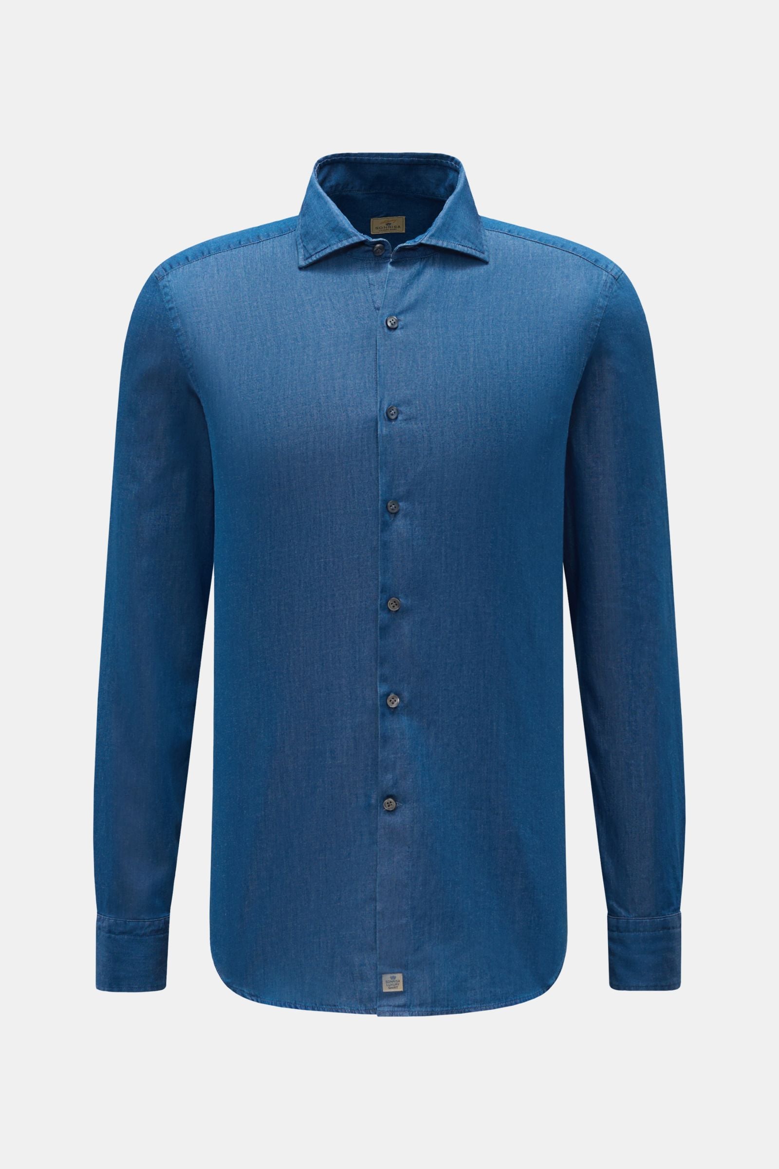Sonrisa Chambray shirt shark collar - Blue