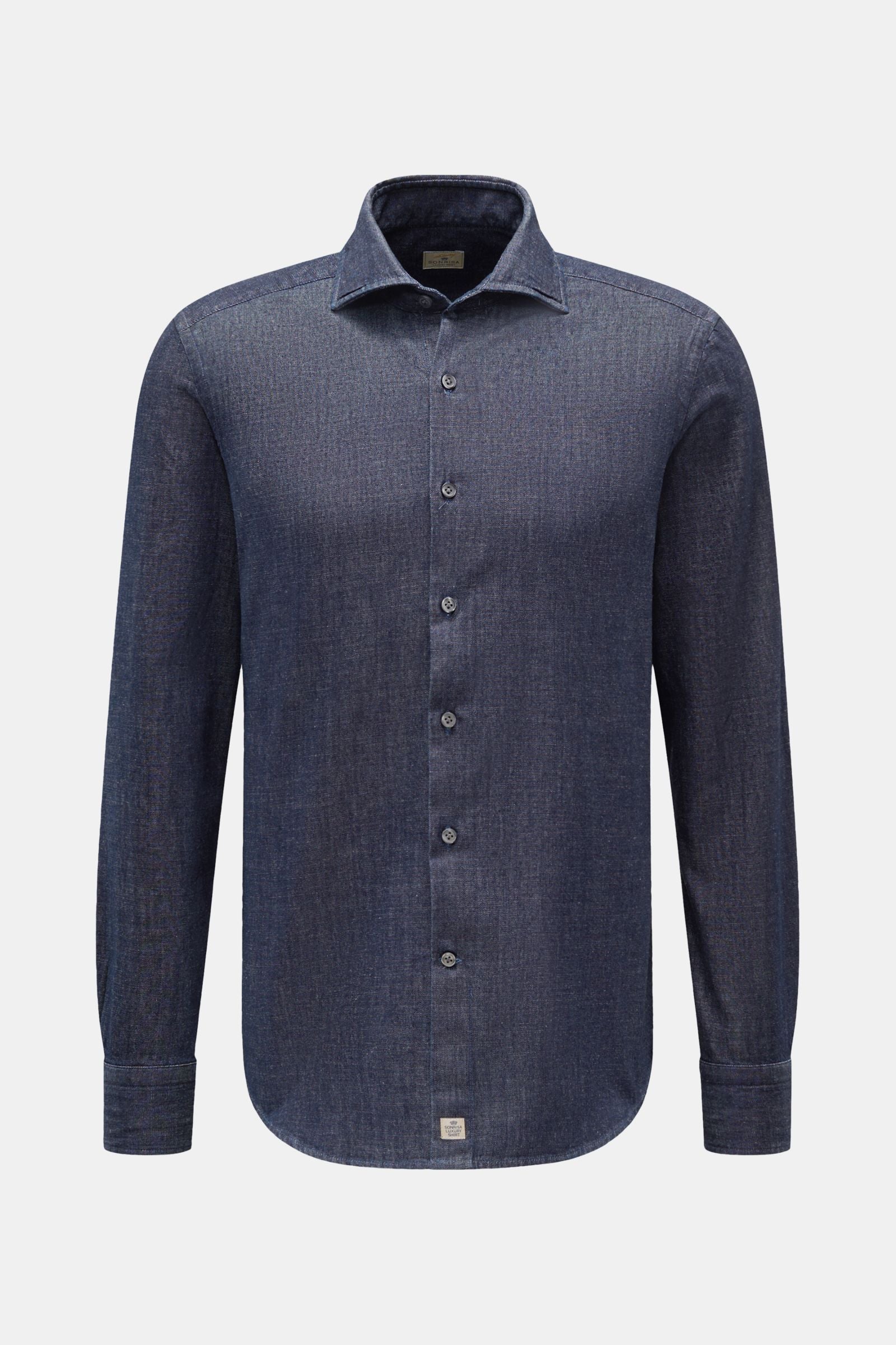 Sonrisa Denim shirt shark collar - dark navy