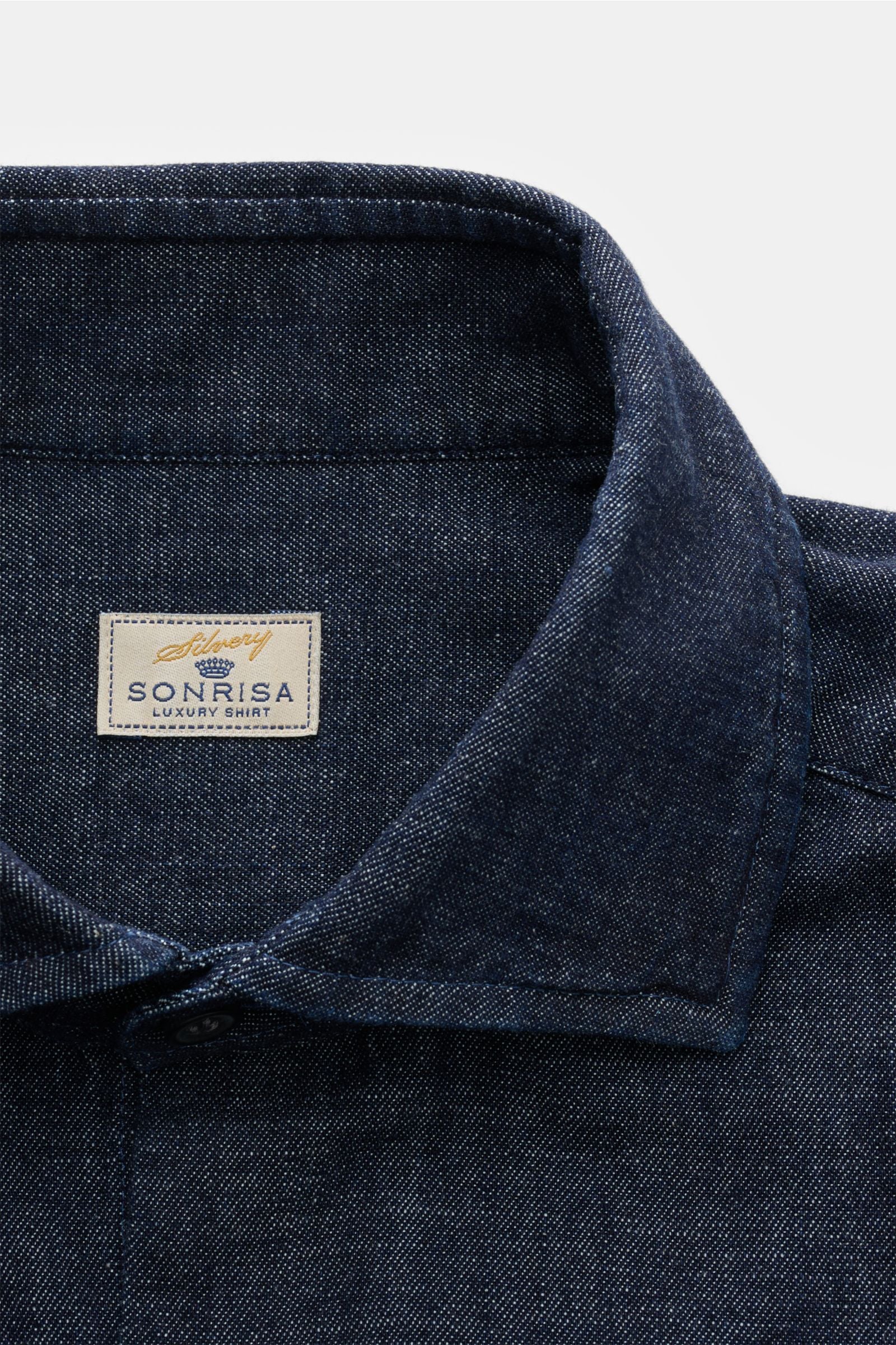Sonrisa Denim shirt shark collar - dark navy