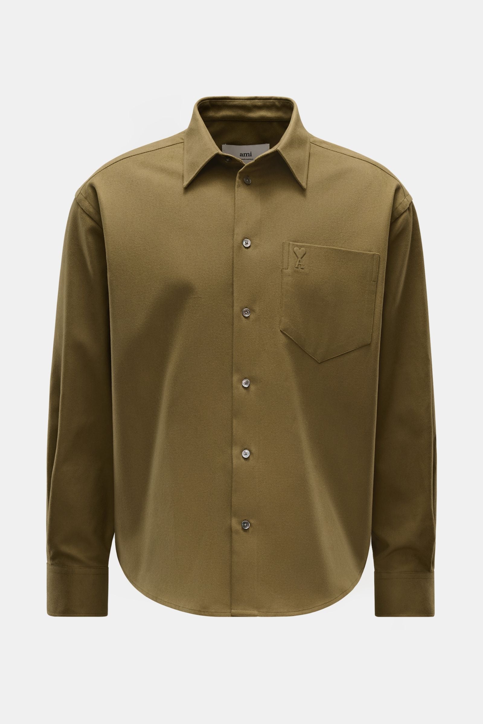 Ami Paris Flannel shirt Kent collar - olive