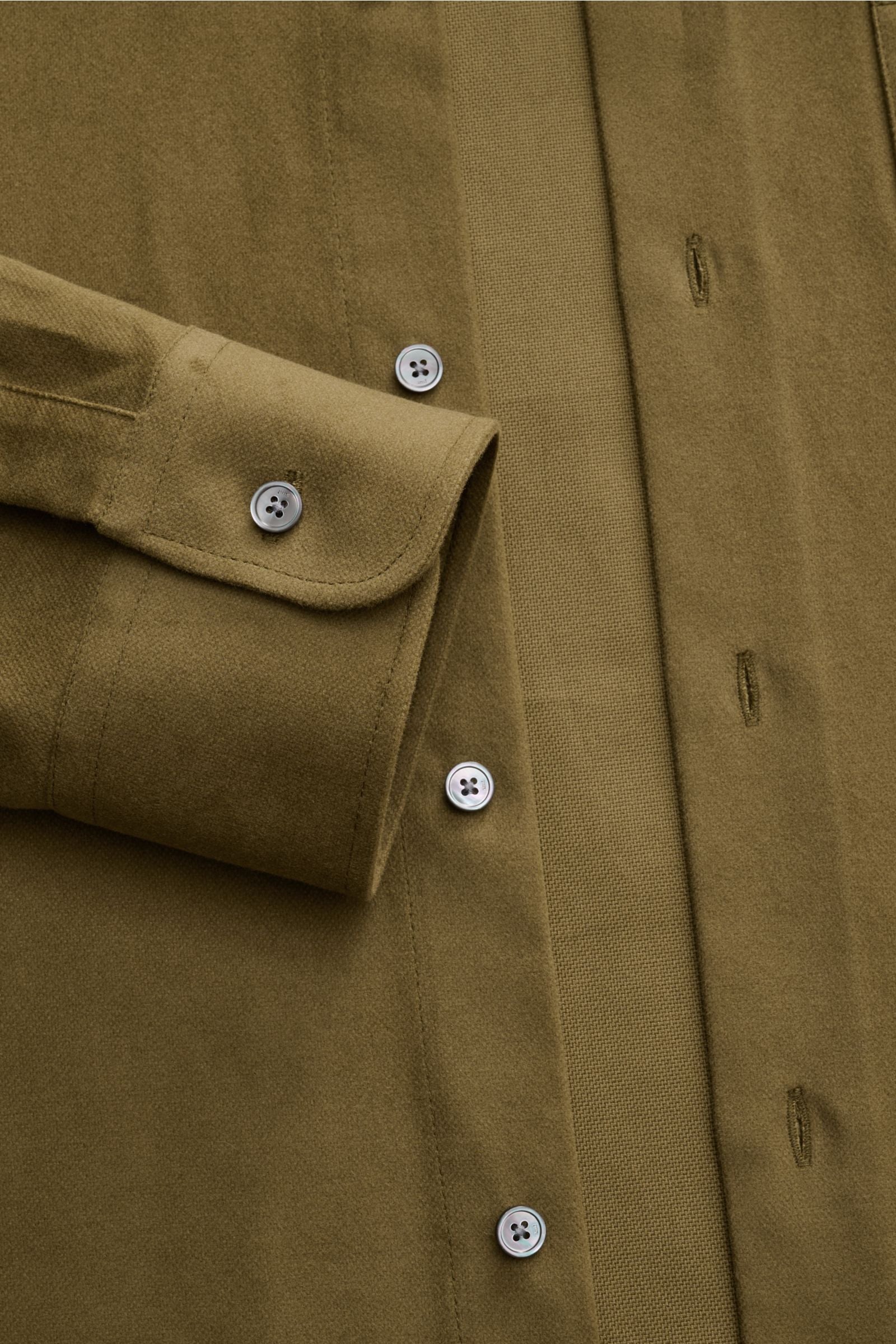 Ami Paris Flannel shirt Kent collar - olive