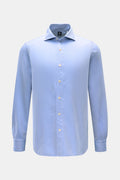 Finamore Flannel shirt 'Edoardo Gaeta' shark collar - Blue