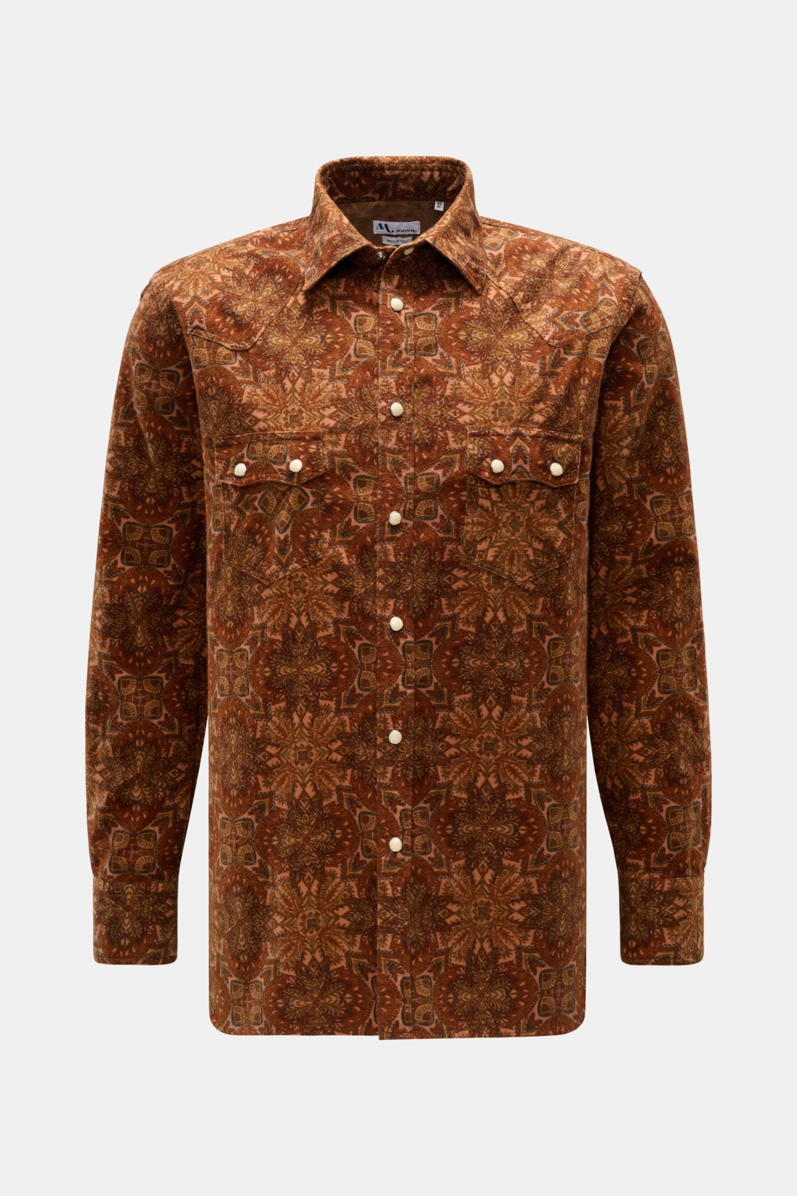 Doppiaa Flannel shirt 'Aariosto' Kent collar - patterned
