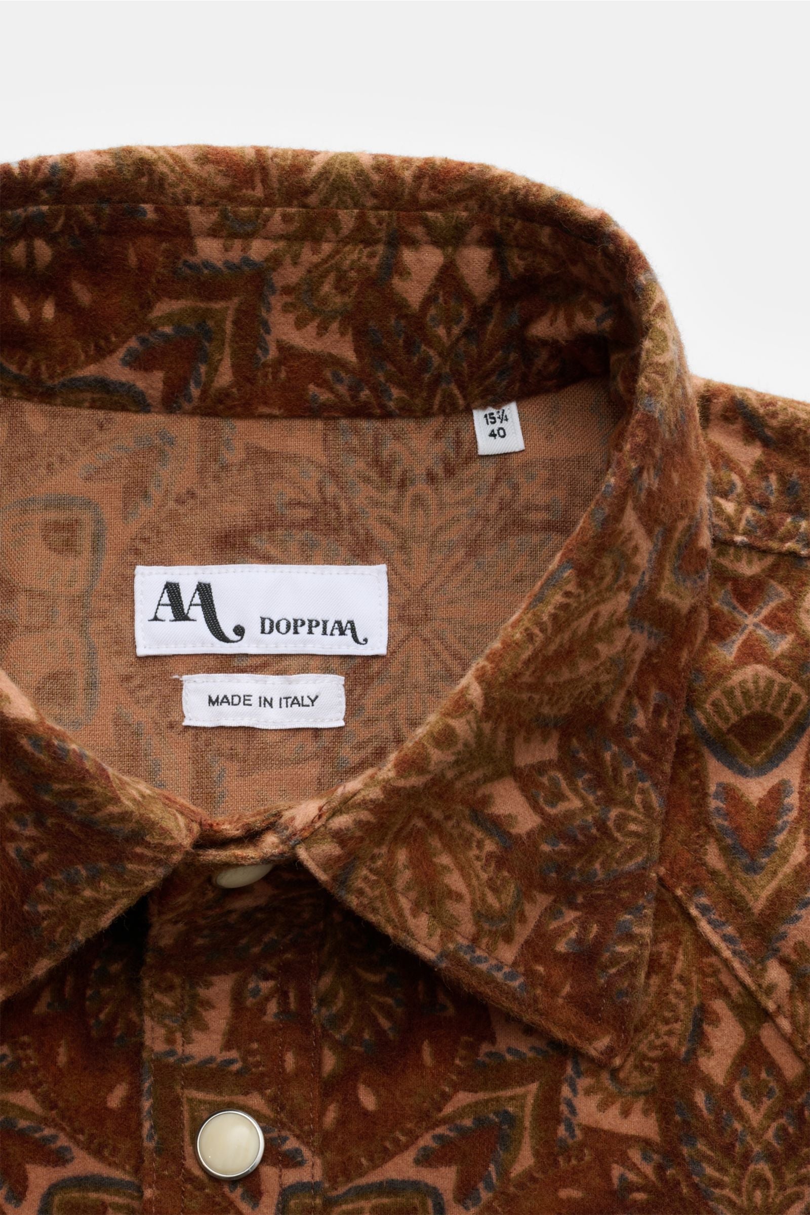 Doppiaa Flannel shirt 'Aariosto' Kent collar - patterned