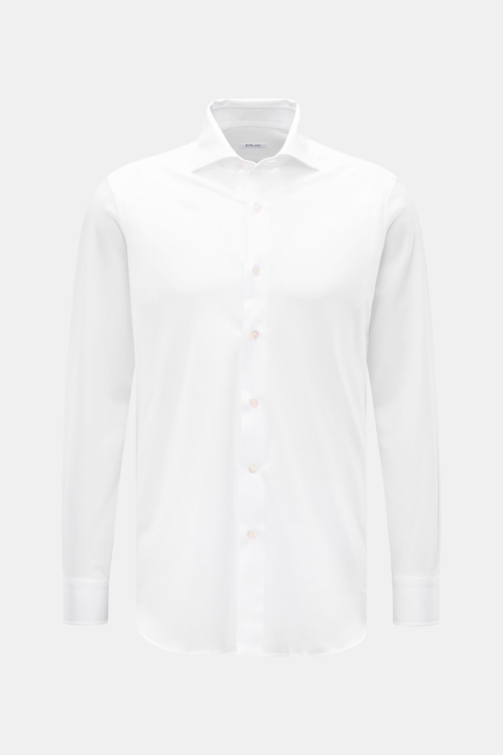 Fray Piqué shirt shark collar 'Lione Cucitura' - White