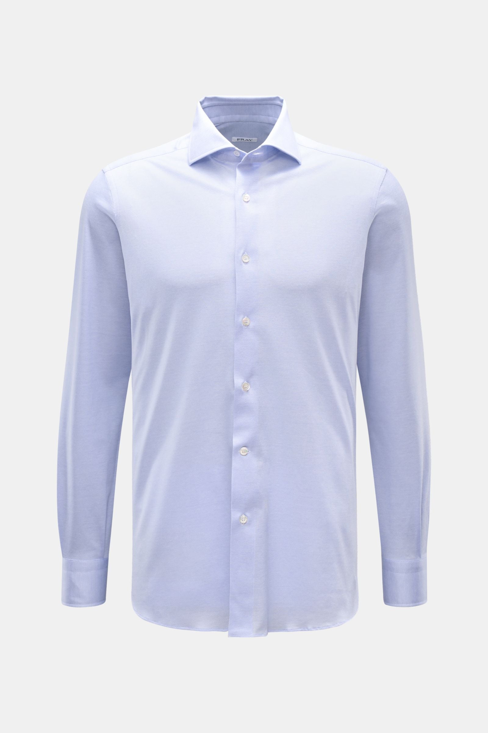 Fray Piqué shirt shark collar 'Lione Cucitura' - Smoky blue