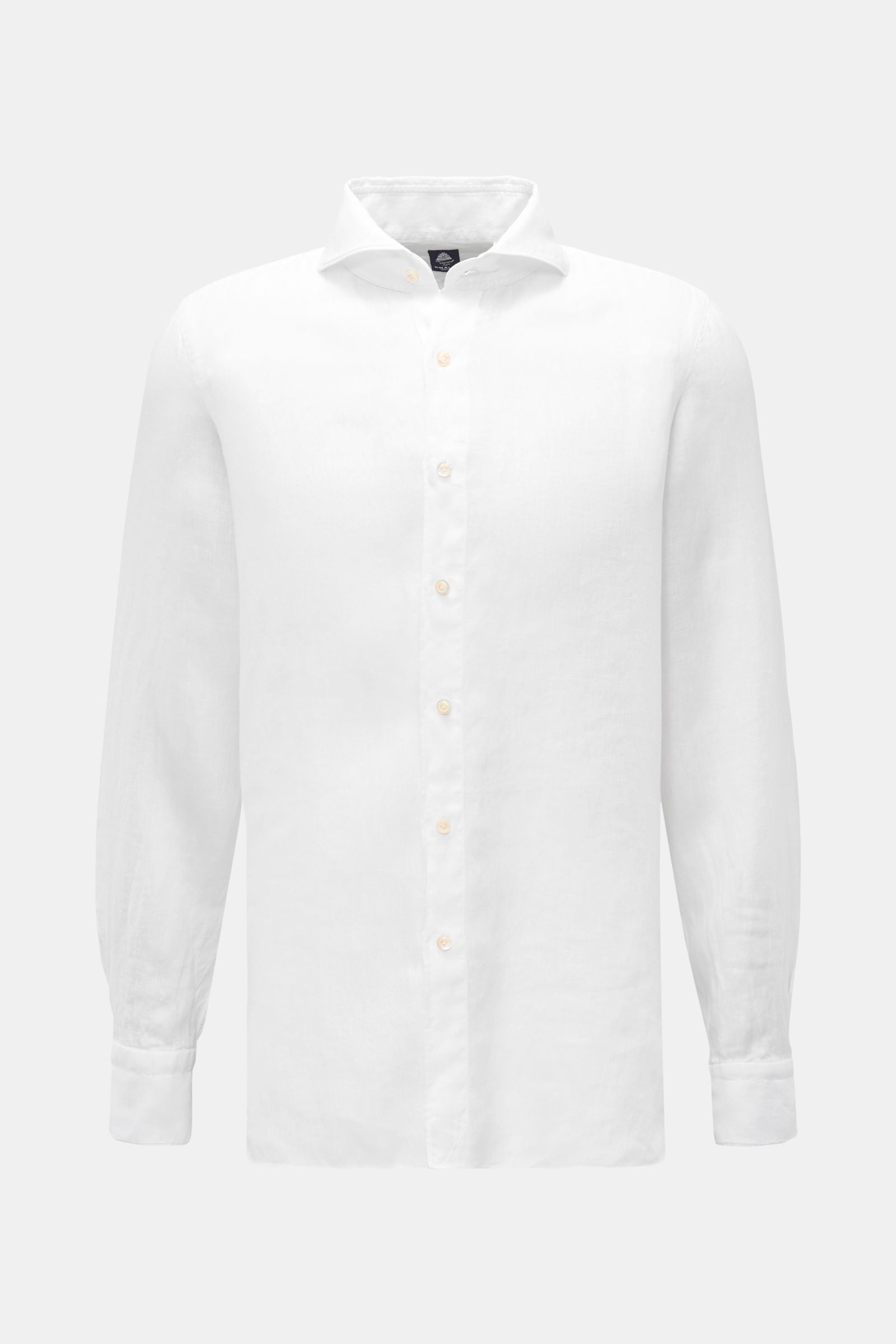 Finamore Linen shirt 'Sergio Gaeta' shark collar - White