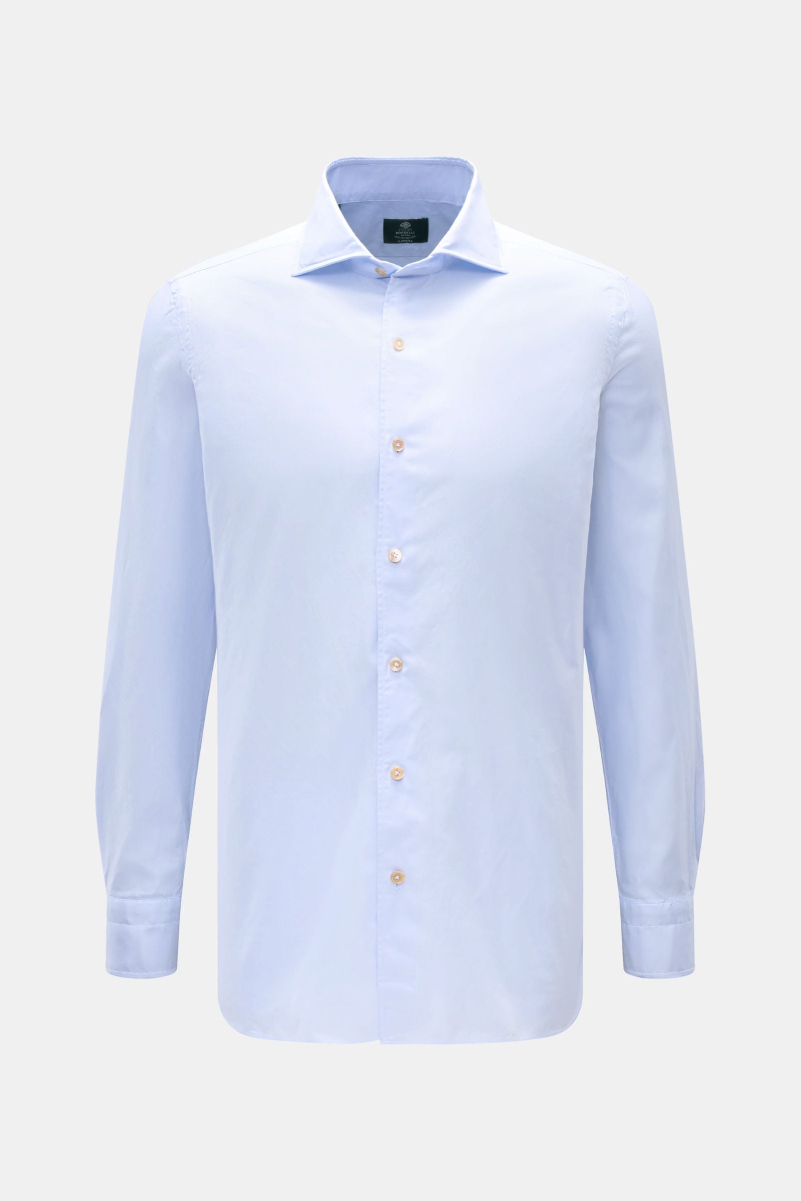 Borrelli Oxford shirt 'Ettore' shark collar - Light blue