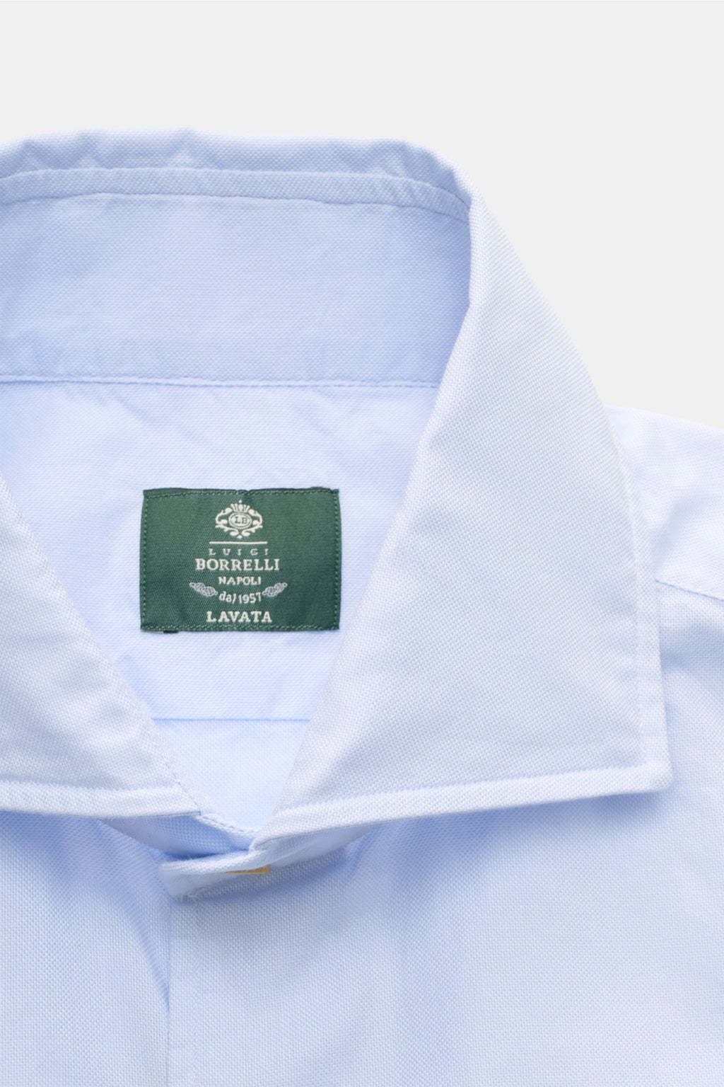 Borrelli Oxford shirt 'Ettore' shark collar - Light blue