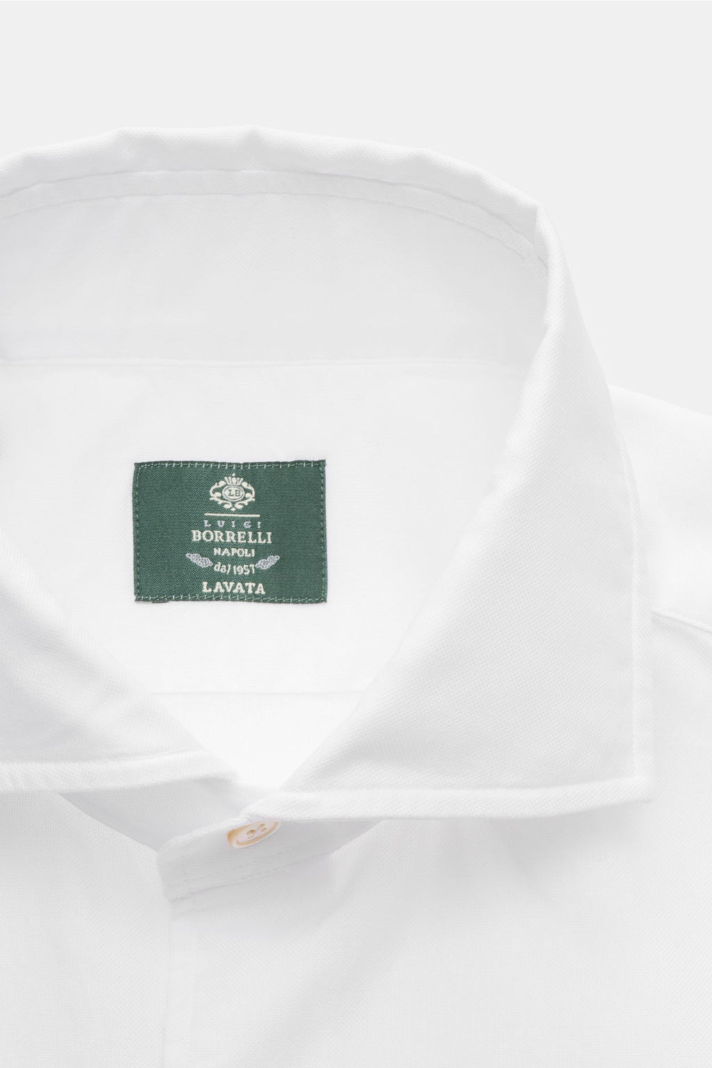 Borrelli Oxford shirt 'Ettore' shark collar - White